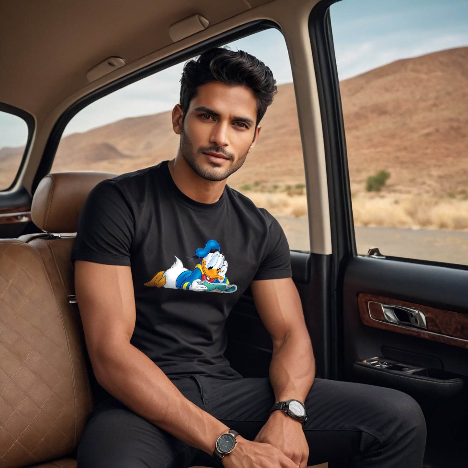 Disney Donald Duck Traditional Portrait - Unisex Round Neck Regular Fit 100% Combed Cotton Half Sleeve T-Shirt - Mojilo Mart