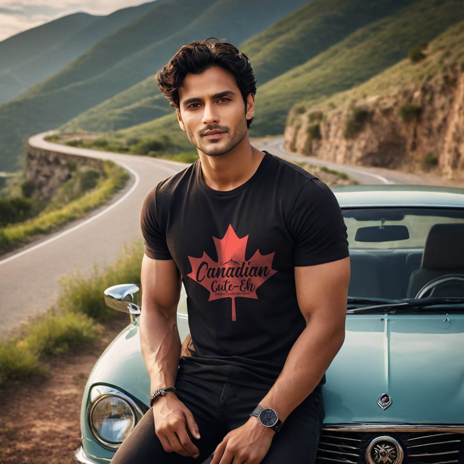 Graphic Canada Canadian Cute-Eh - Unisex Round Neck Regular Fit 100% Combed Cotton Half Sleeve T-Shirt - Mojilo Mart