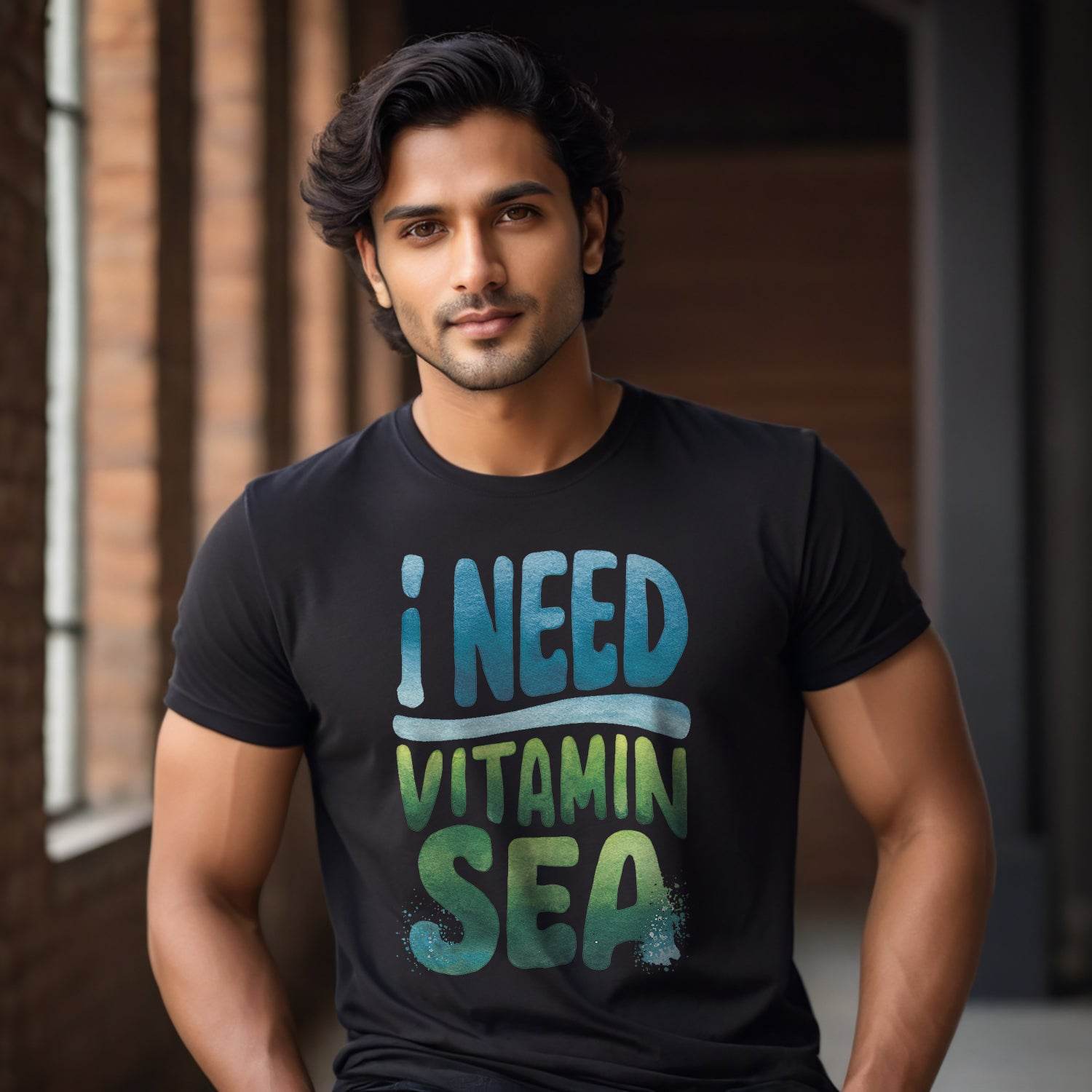 I Need Vitamin Sea - Unisex Round Neck Regular Fit 100% Combed Cotton Half Sleeve T-Shirt - Mojilo Mart