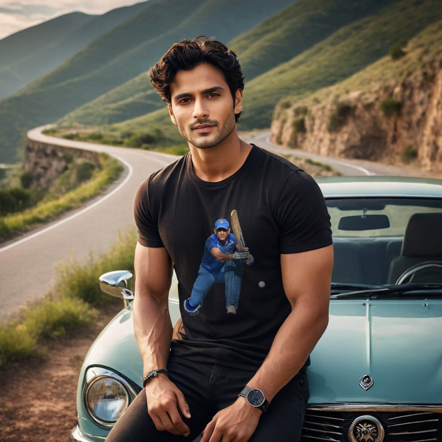 Dhoni The Best Cricket - Unisex Round Neck Regular Fit 100% Combed Cotton Half Sleeve T-Shirt - Mojilo Mart