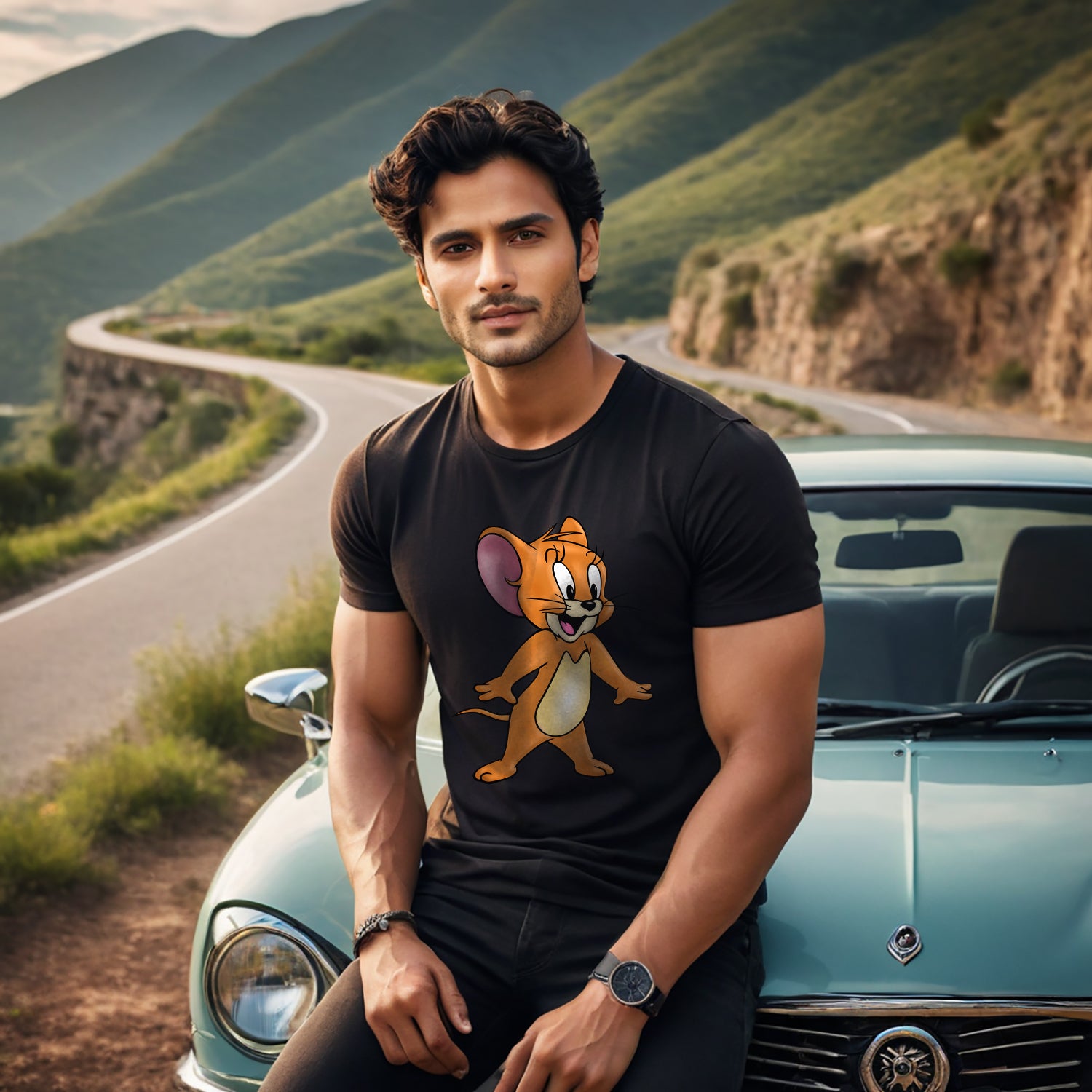 Tom & Jerry - Unisex Round Neck Regular Fit 100% Combed Cotton Half Sleeve T-Shirt - Mojilo Mart
