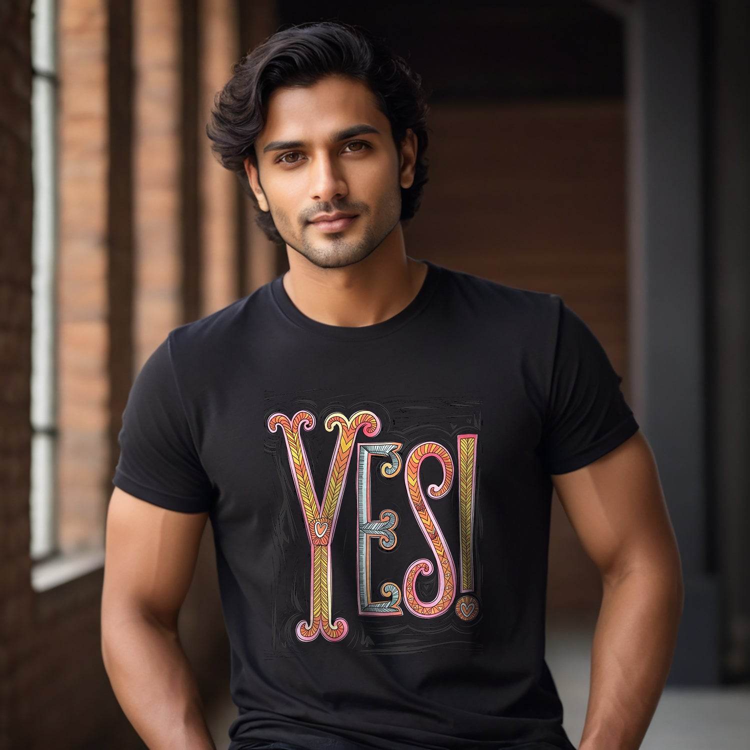 Yes! - Unisex Round Neck Regular Fit 100% Combed Cotton Half Sleeve T-Shirt - Mojilo Mart