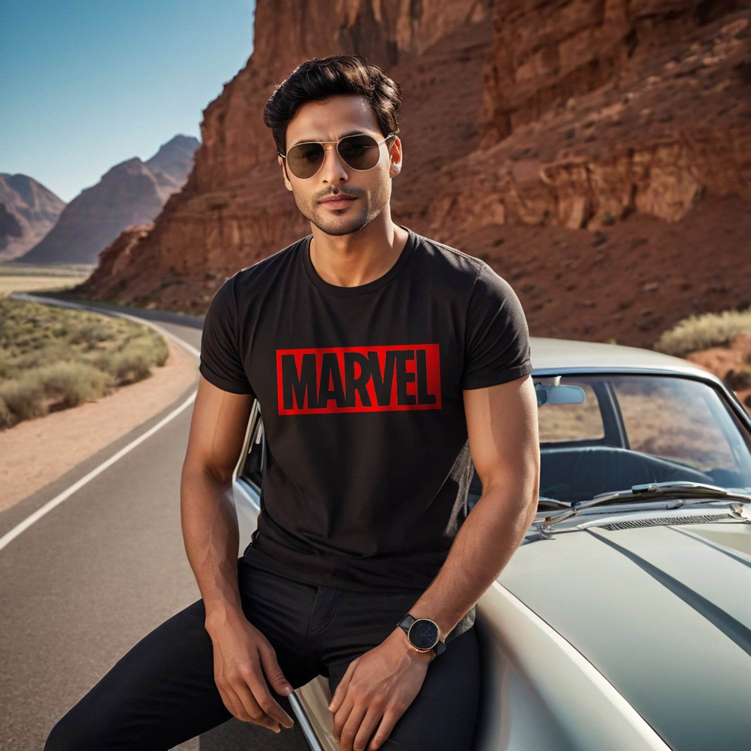 Marvel - Unisex Round Neck Regular Fit 100% Combed Cotton Half Sleeve T-Shirt - Mojilo Mart
