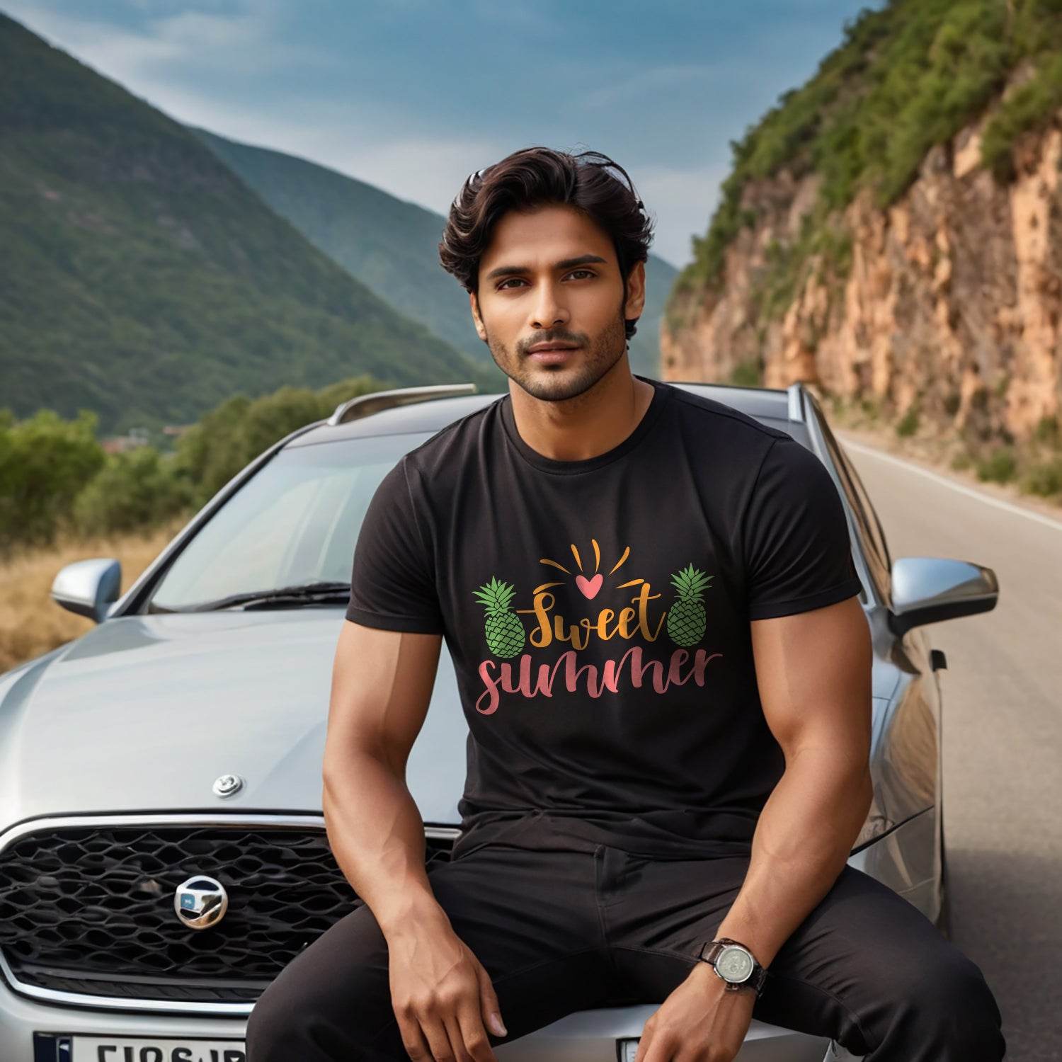 Sunshine Mixed With A Little Hurricane - Unisex Round Neck Regular Fit 100% Combed Cotton Half Sleeve T-Shirt - Mojilo Mart