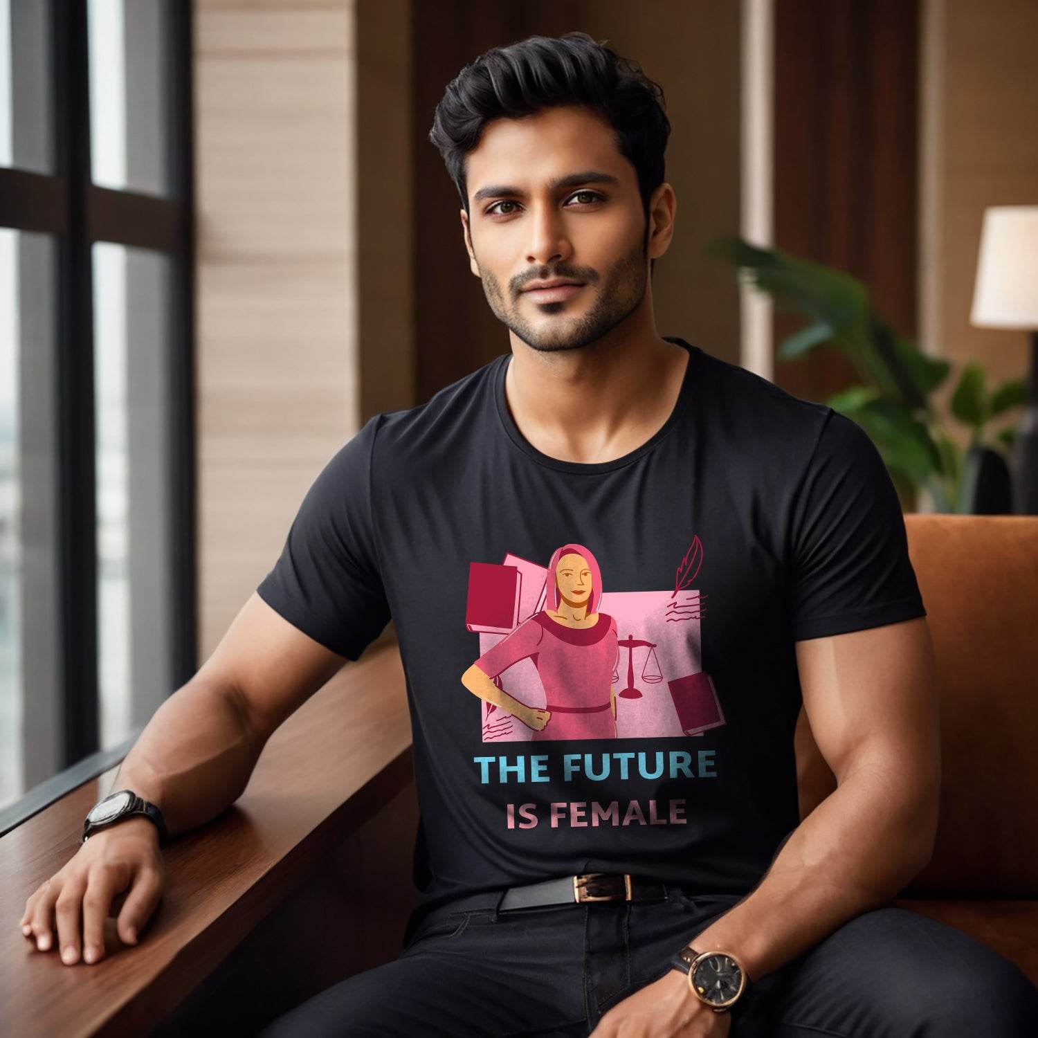 The Future is Female - Unisex Round Neck Regular Fit 100% Combed Cotton Half Sleeve T-Shirt - Mojilo Mart