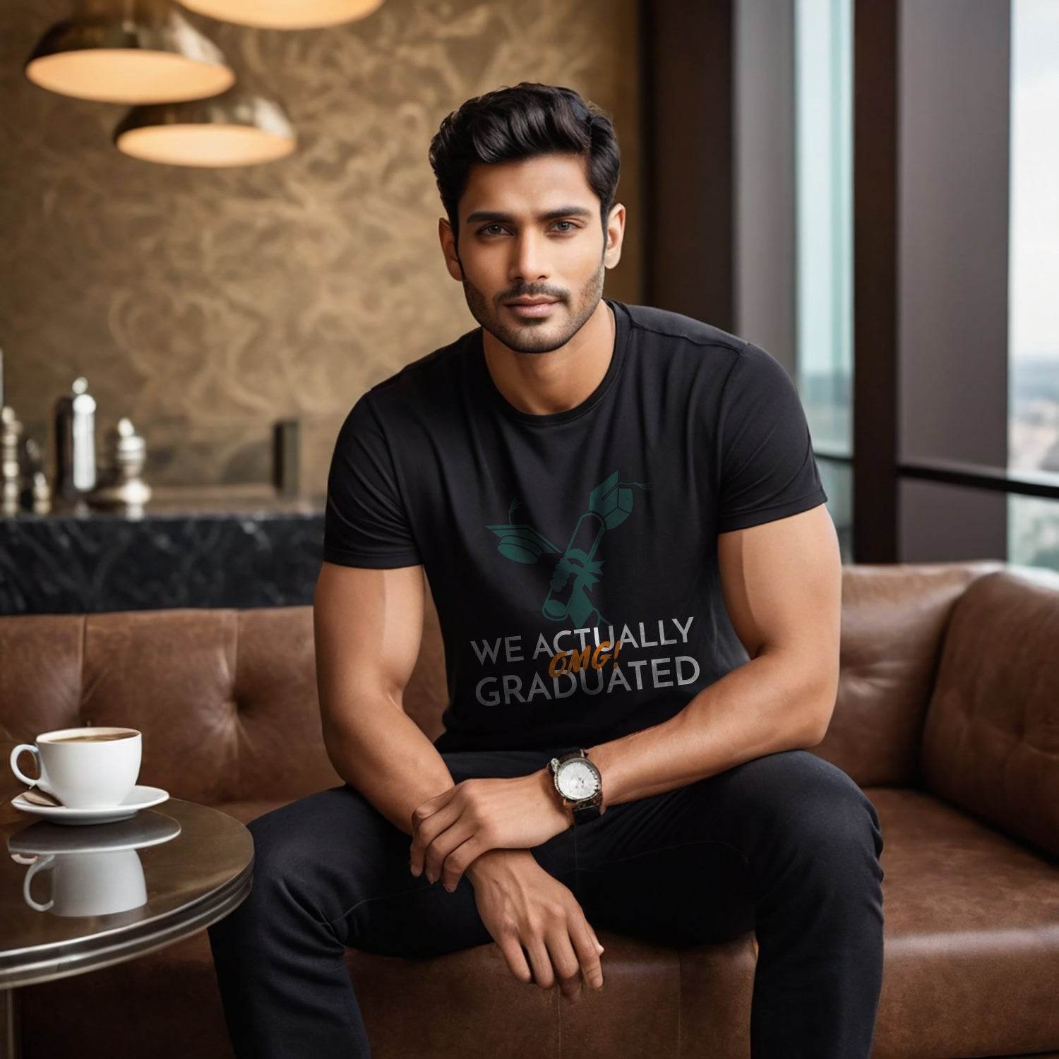 We Actually omg! Graduated - Unisex Round Neck Regular Fit 100% Combed Cotton Half Sleeve T-Shirt - Mojilo Mart