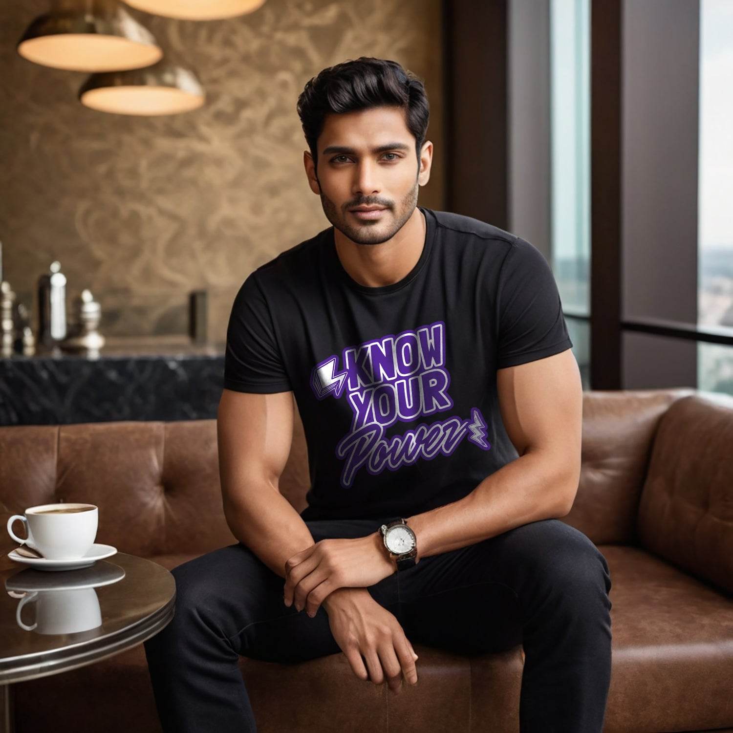 know your power - Unisex Round Neck Regular Fit 100% Combed Cotton Half Sleeve T-Shirt - Mojilo Mart