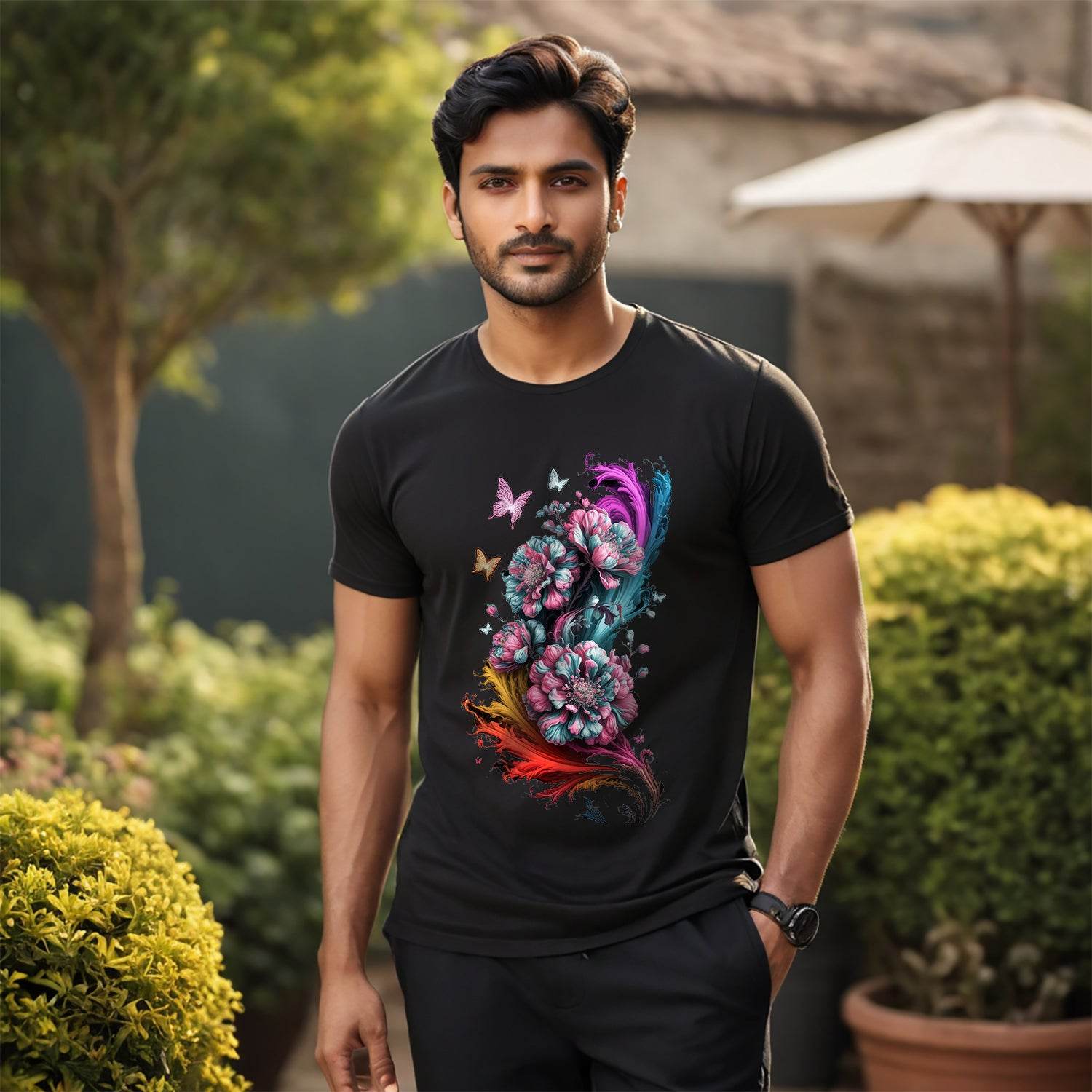 Flower Ralsei - Unisex Round Neck Regular Fit 100% Combed Cotton Half Sleeve T-Shirt - Mojilo Mart