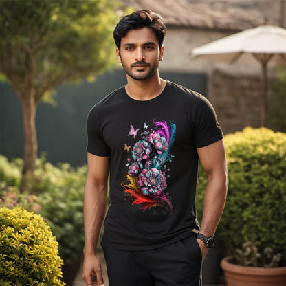 Flower Ralsei - Unisex Round Neck Regular Fit 100% Combed Cotton Half Sleeve T-Shirt - Mojilo Mart