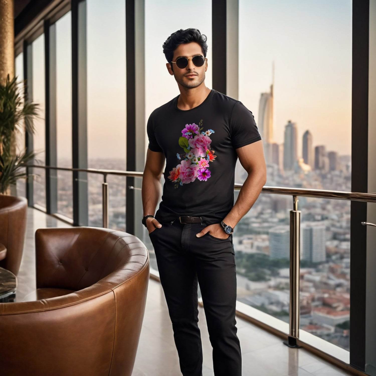 Vintage Pressed Wildflower Aesthetic - Unisex Round Neck Regular Fit 100% Combed Cotton Half Sleeve T-Shirt - Mojilo Mart