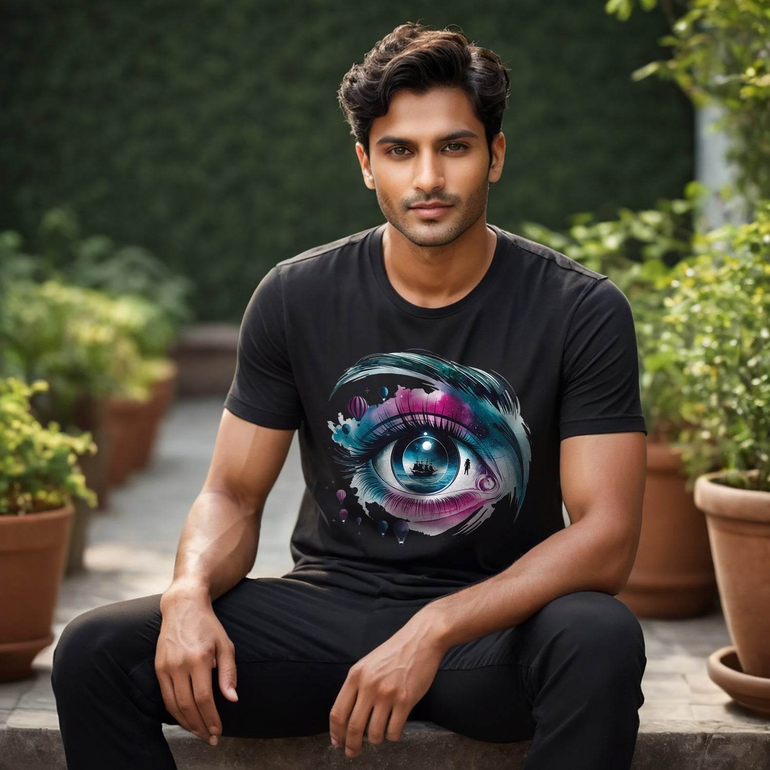 Eye Spy Notice Eyesight - Unisex Round Neck Regular Fit 100% Combed Cotton Half Sleeve T-Shirt - Mojilo Mart