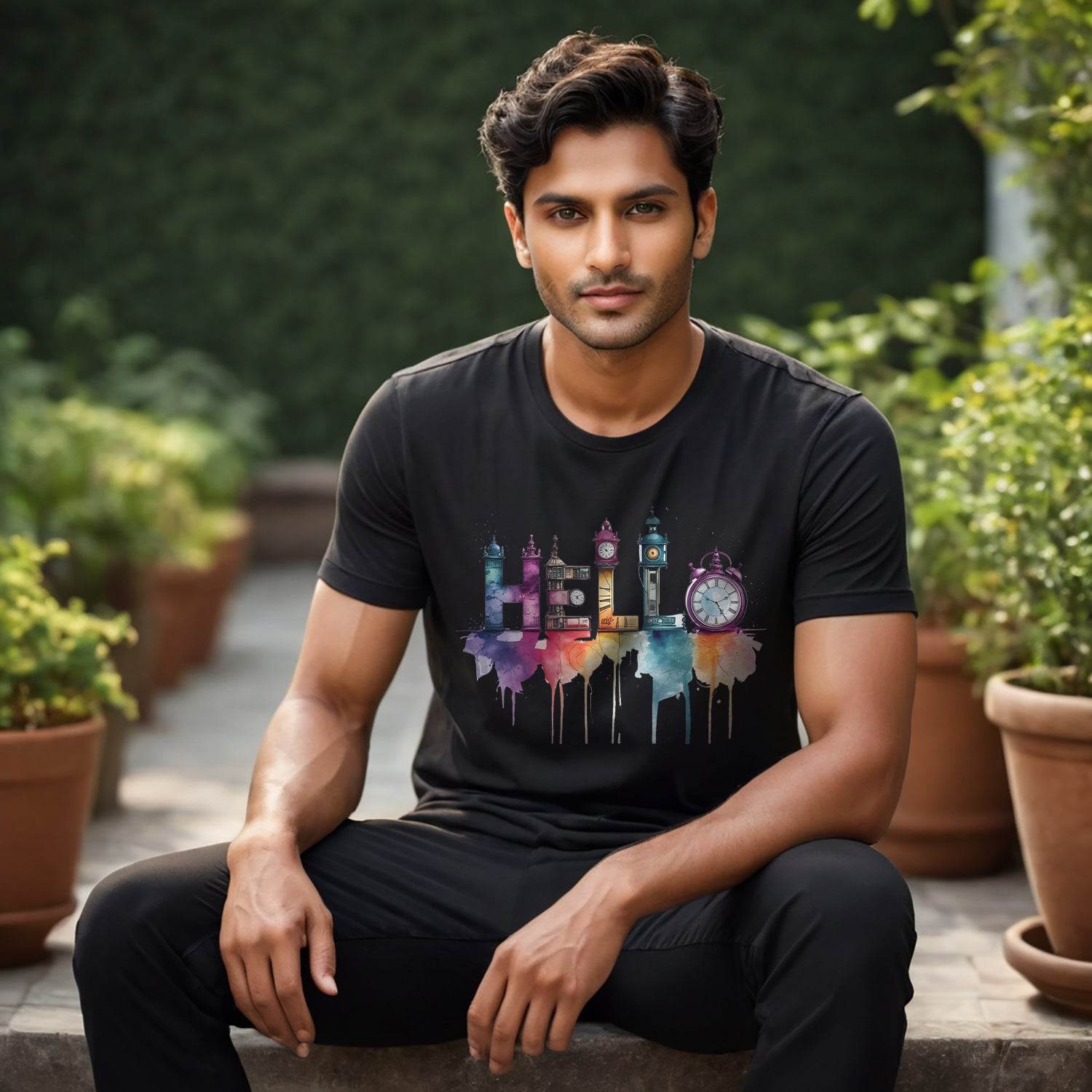 Hello Colorful - Unisex Round Neck Regular Fit 100% Combed Cotton Half Sleeve T-Shirt - Mojilo Mart