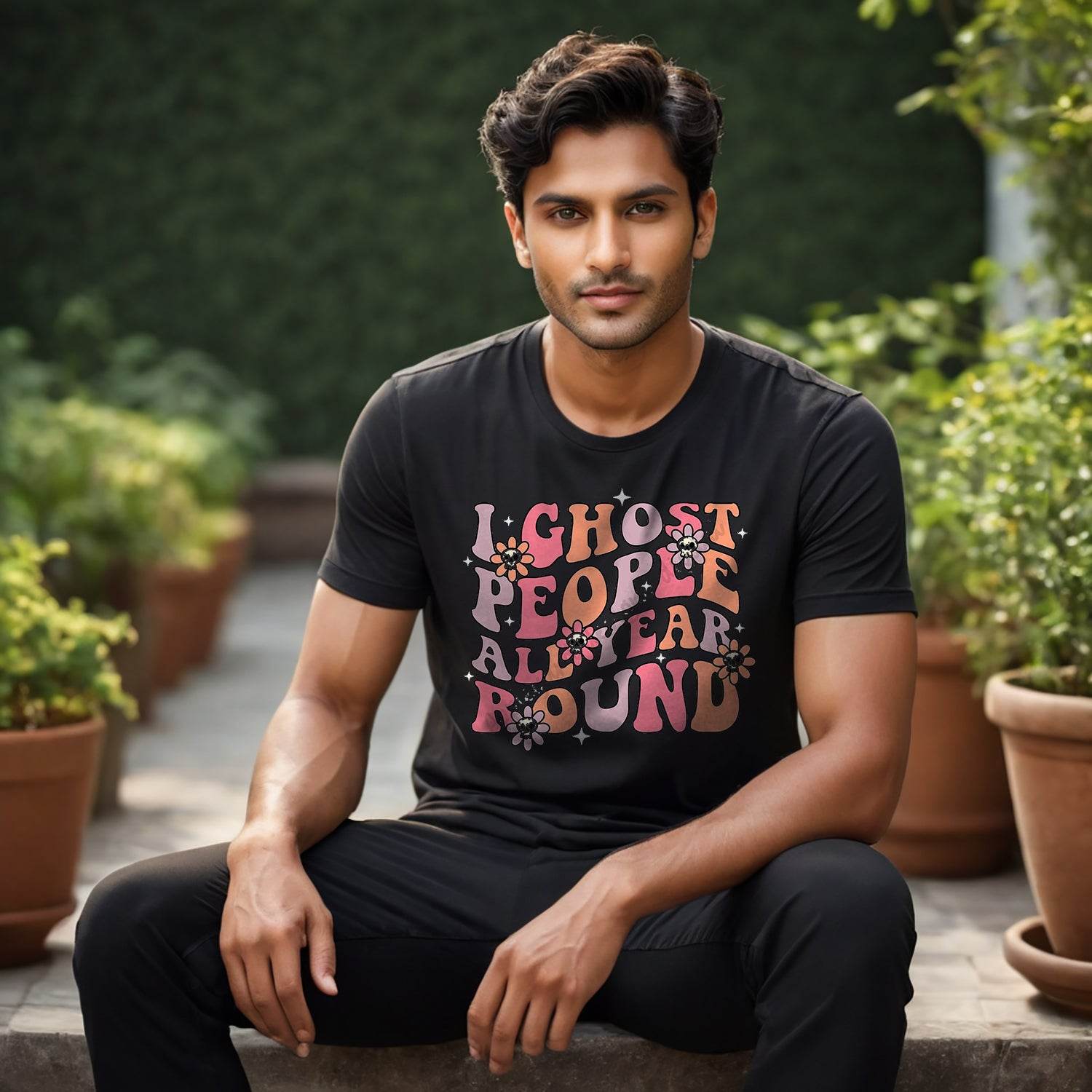 I Ghost People All Year Round - Unisex Round Neck Regular Fit 100% Combed Cotton Half Sleeve T-Shirt - Mojilo Mart