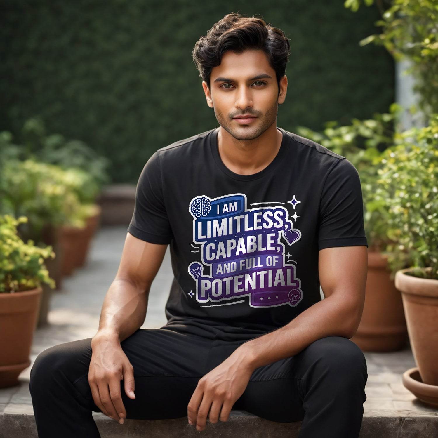 I Am Limitless Capable, And Full Of Potential - Unisex Round Neck Regular Fit 100% Combed Cotton Half Sleeve T-Shirt - Mojilo Mart