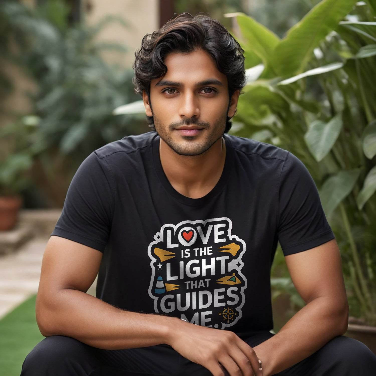 Love Is The Light That Guides Me - Unisex Round Neck Regular Fit 100% Combed Cotton Half Sleeve T-Shirt - Mojilo Mart