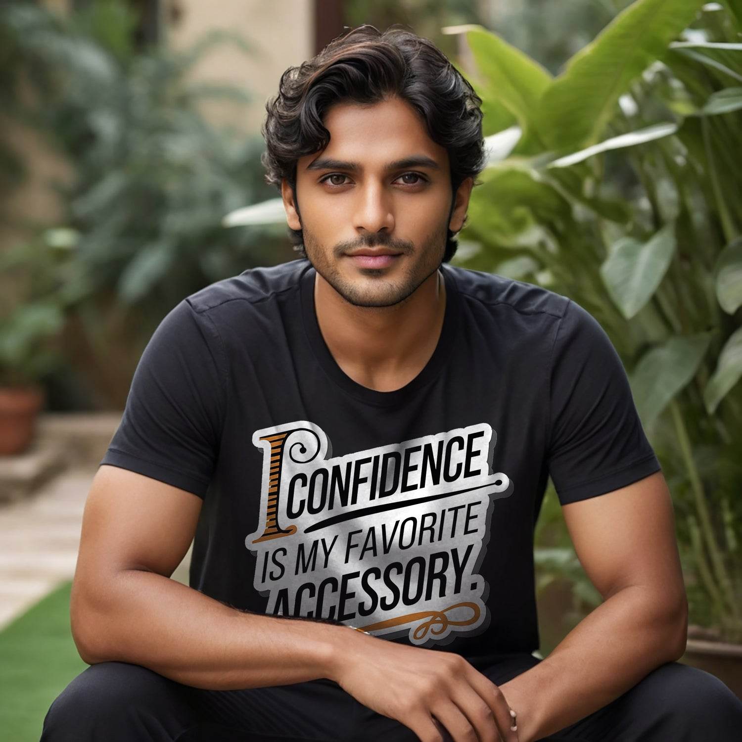 I Confidence Is My Favorite Accessory - Unisex Round Neck Regular Fit 100% Combed Cotton Half Sleeve T-Shirt - Mojilo Mart