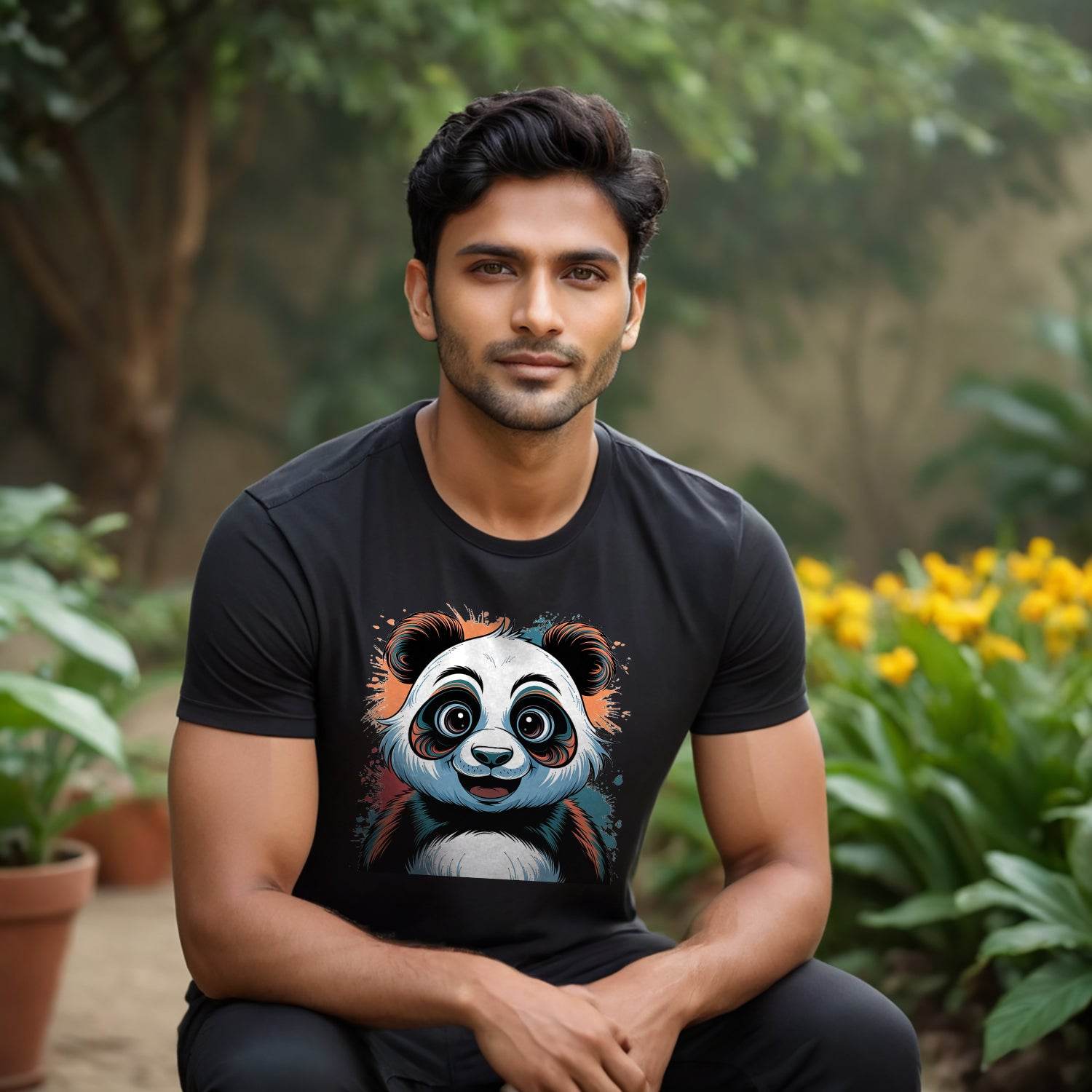 Baby Panda - Unisex Round Neck Regular Fit 100% Combed Cotton Half Sleeve T-Shirt - Mojilo Mart