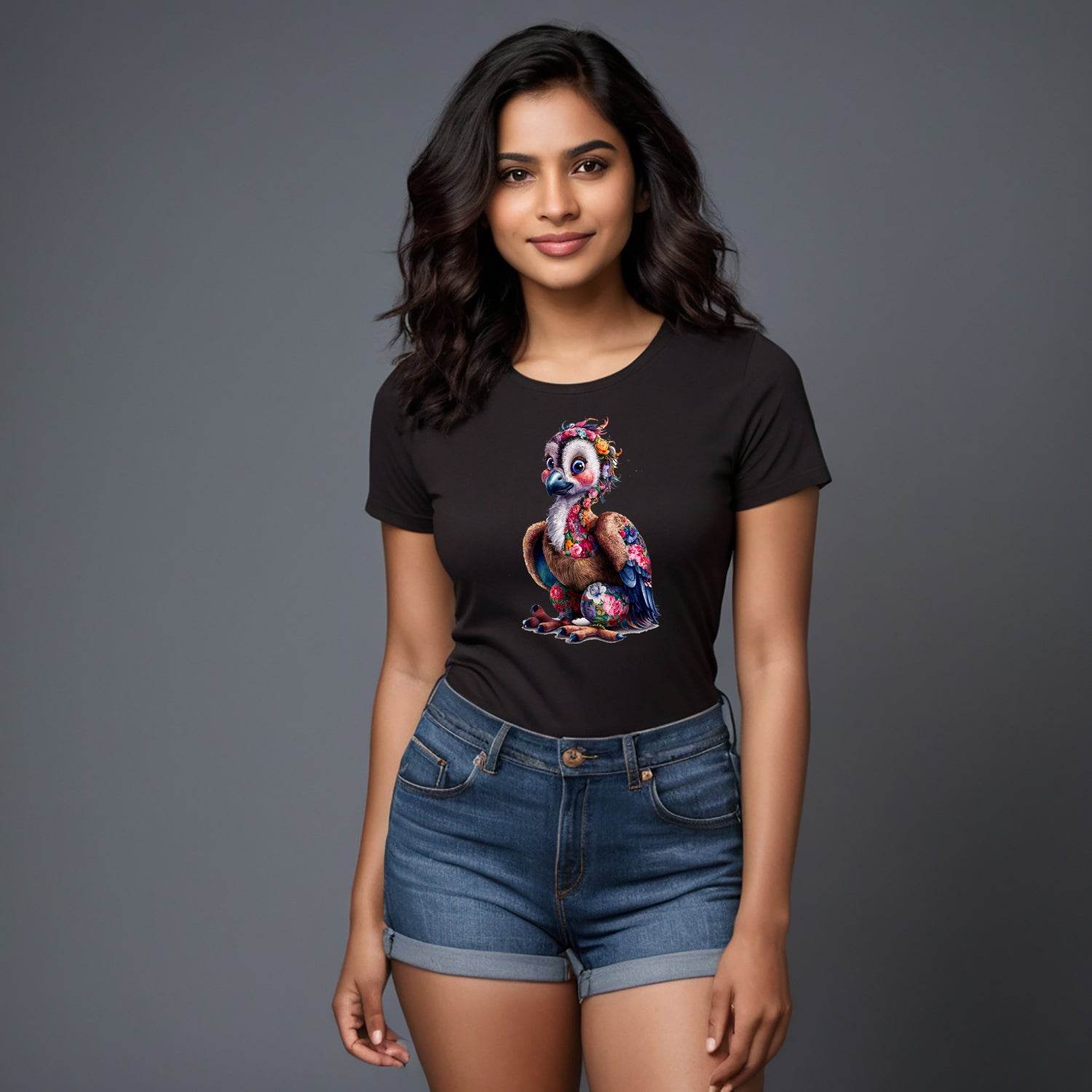 painting of a bird of prey - Unisex Round Neck Regular Fit 100% Combed Cotton Half Sleeve T-Shirt - Mojilo Mart