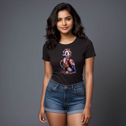 painting of a bird of prey - Unisex Round Neck Regular Fit 100% Combed Cotton Half Sleeve T-Shirt - Mojilo Mart
