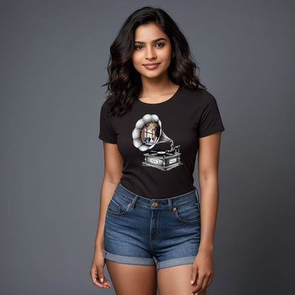 Classic Gramophone - Unisex Round Neck Regular Fit 100% Combed Cotton Half Sleeve T-Shirt - Mojilo Mart