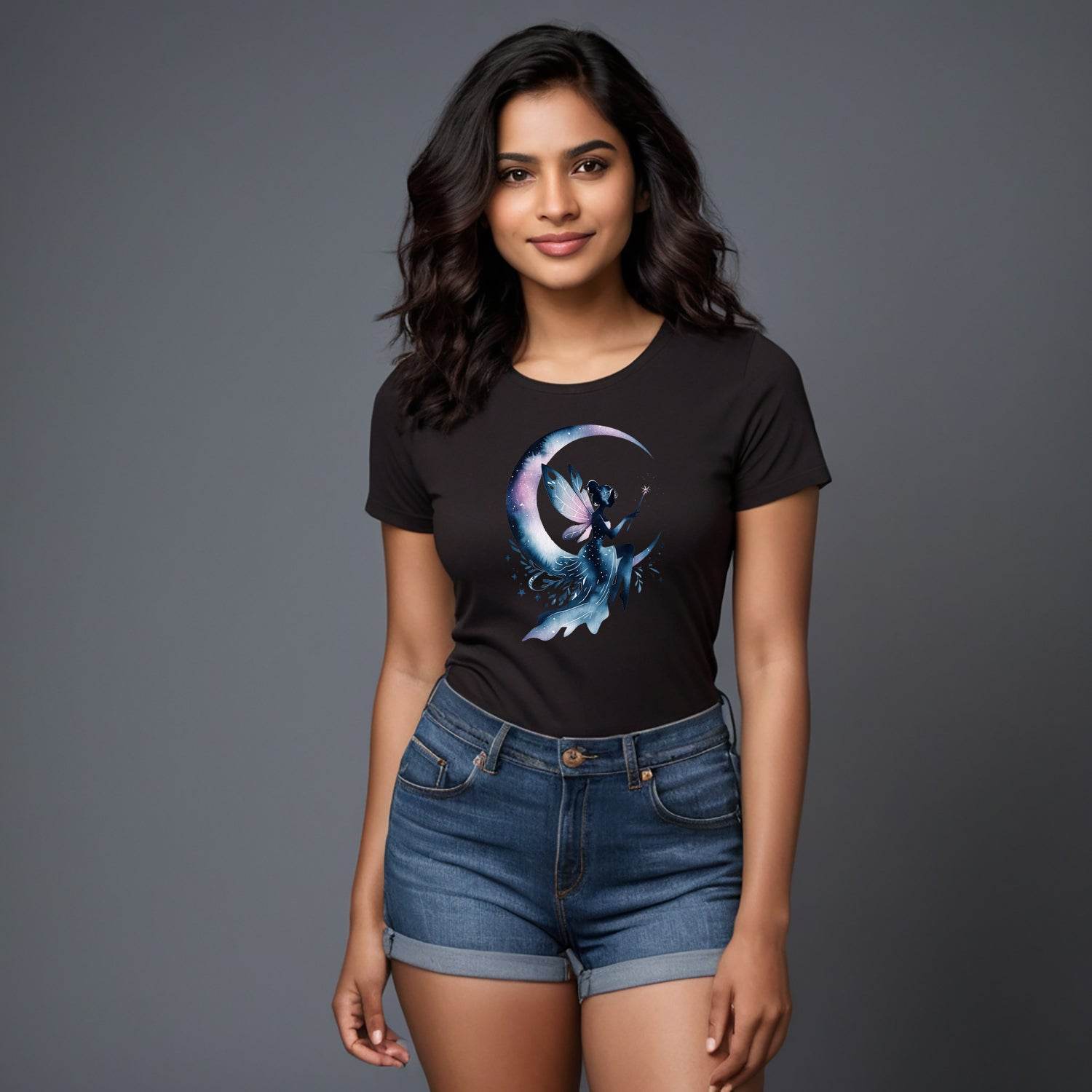 Flower Fairy Girl Swing - Unisex Round Neck Regular Fit 100% Combed Cotton Half Sleeve T-Shirt - Mojilo Mart