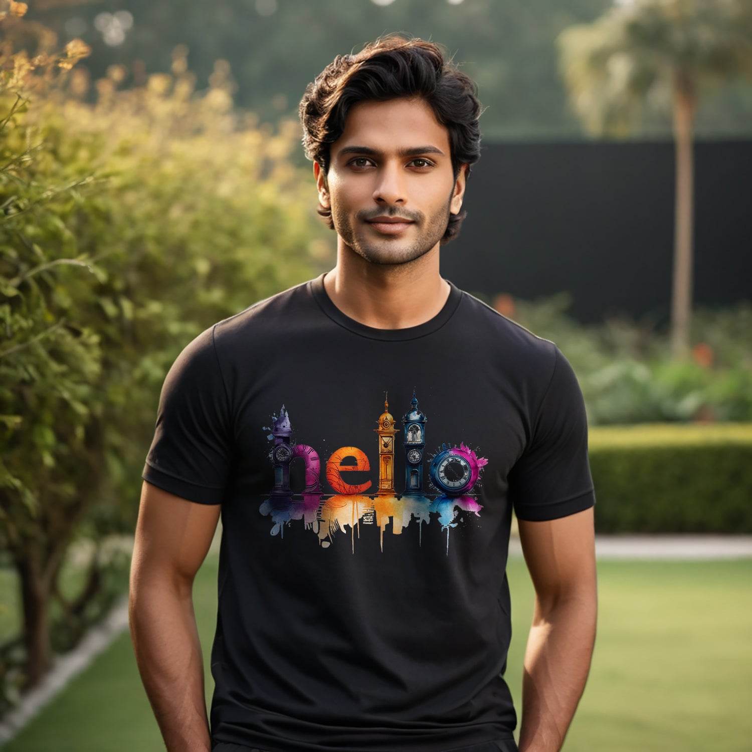 HELLO - Unisex Round Neck Regular Fit 100% Combed Cotton Half Sleeve T-Shirt - Mojilo Mart