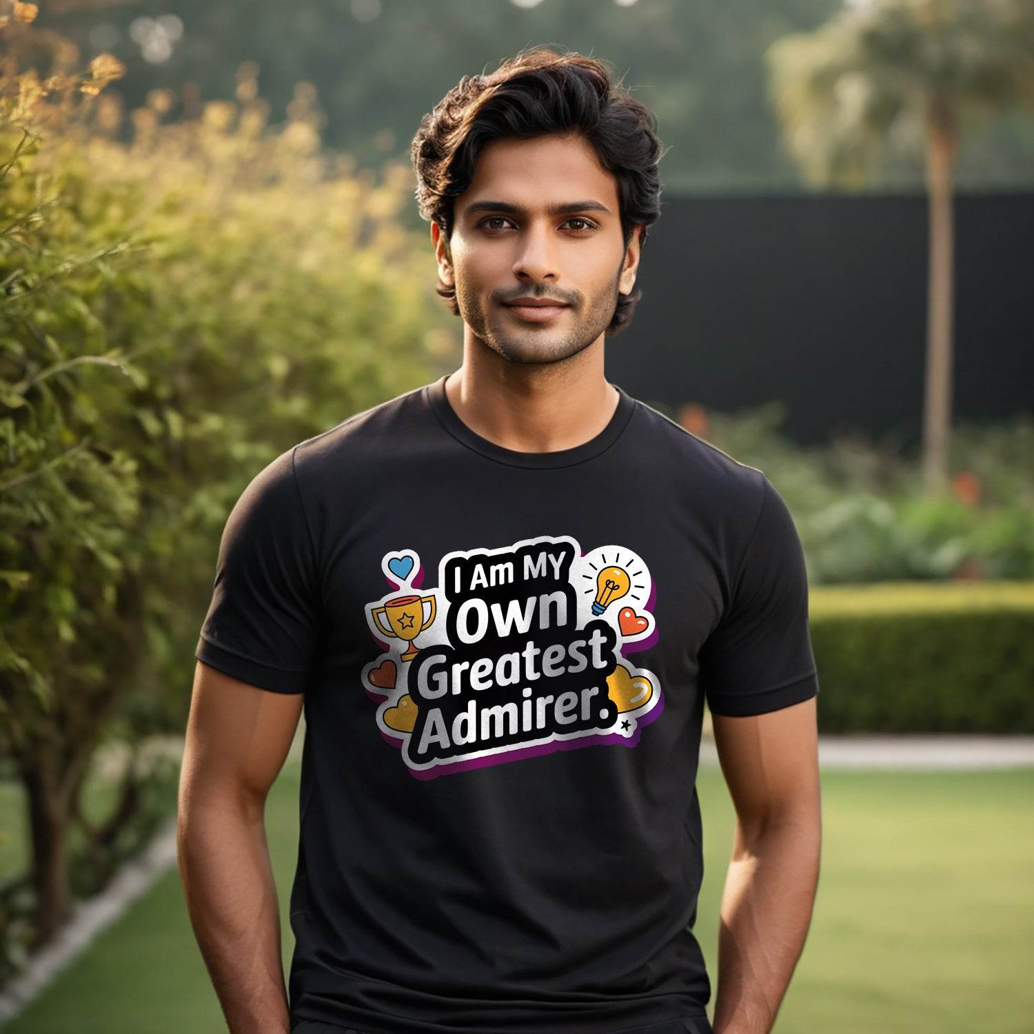 I Am My Own Greatest Admirer - Unisex Round Neck Regular Fit 100% Combed Cotton Half Sleeve T-Shirt - Mojilo Mart