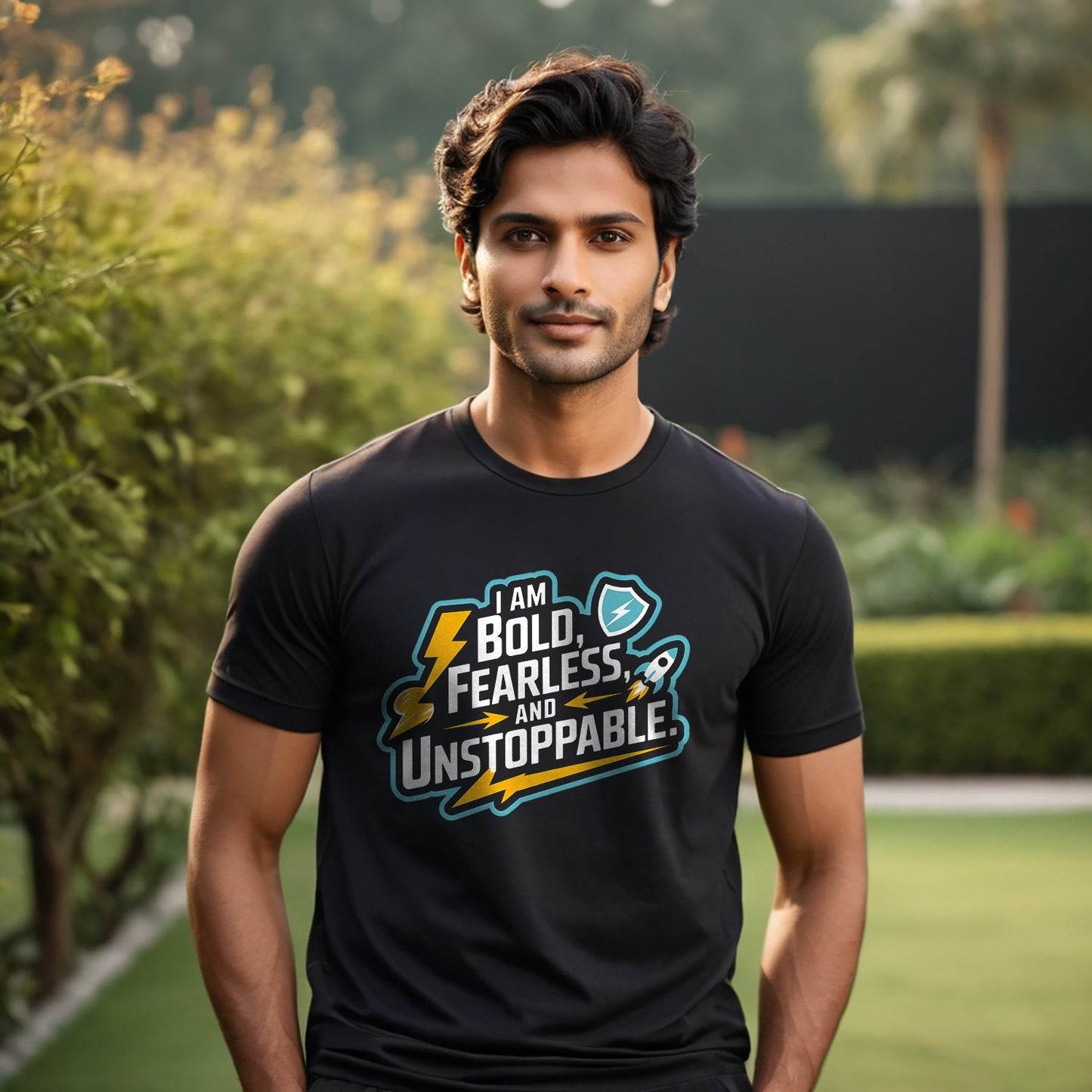 I AM BOLD FEARLESS AND UNSTOPPABLE - Unisex Round Neck Regular Fit 100% Combed Cotton Half Sleeve T-Shirt - Mojilo Mart
