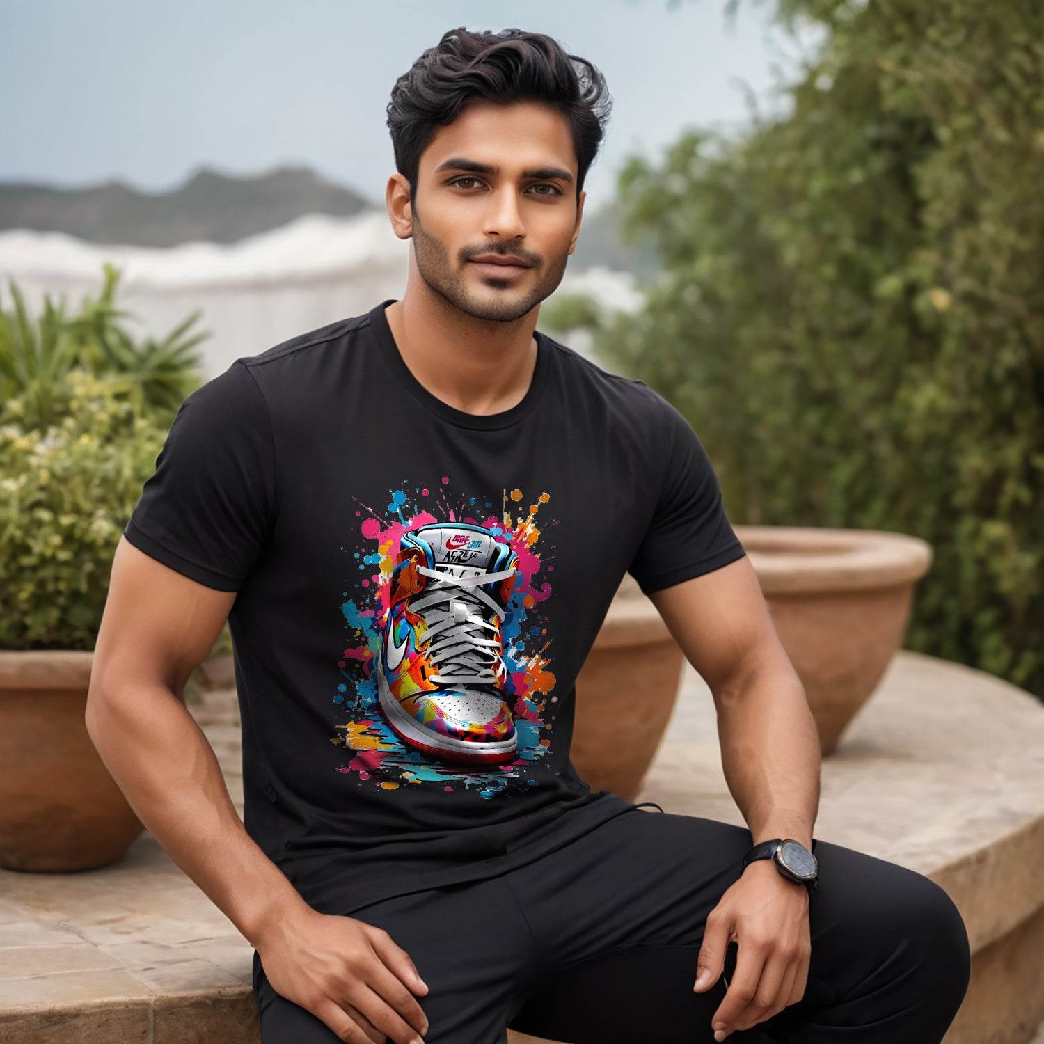 Colorful Shoes Art - Unisex Round Neck Regular Fit 100% Combed Cotton Half Sleeve T-Shirt - Mojilo Mart