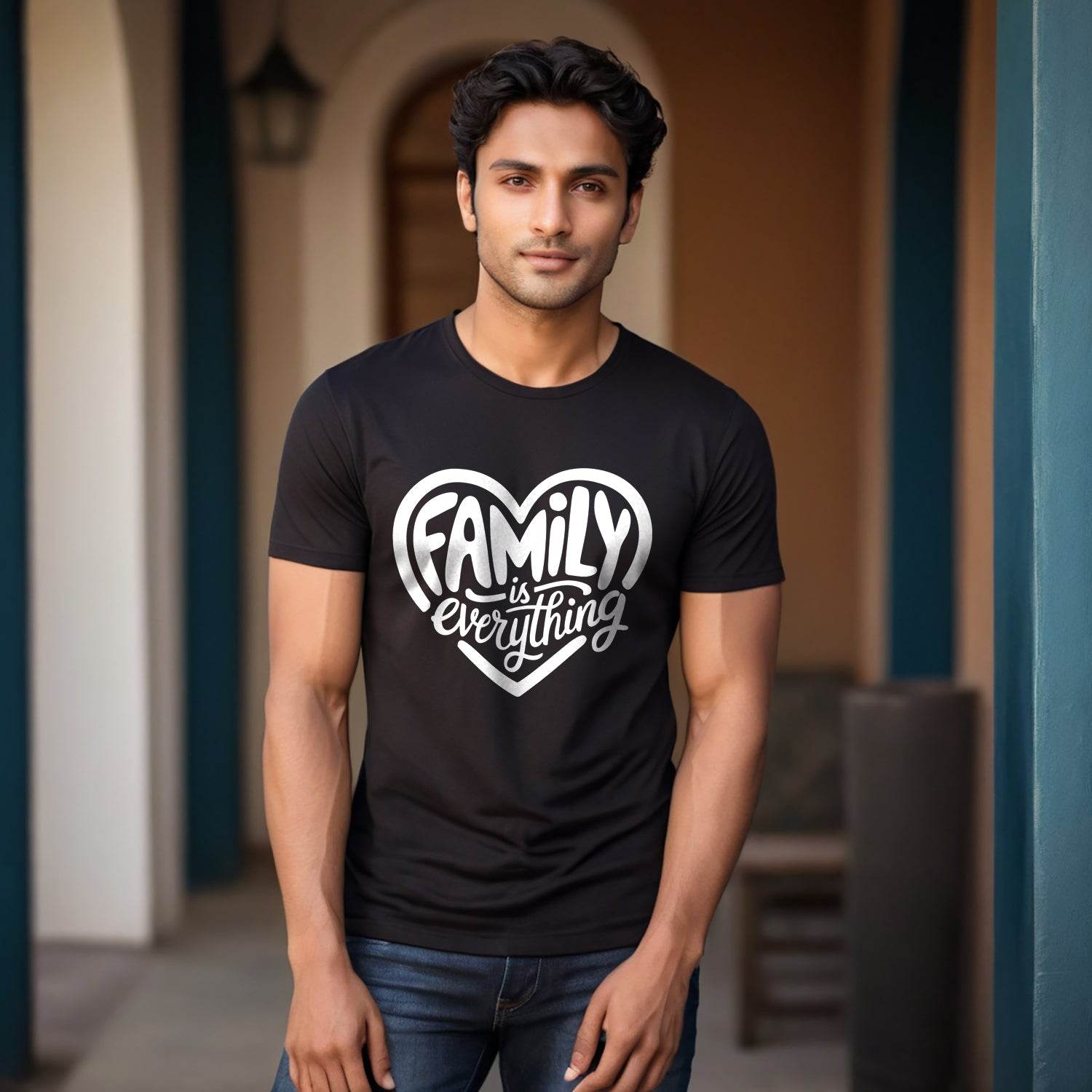 Family Is Everything - Unisex Round Neck Regular Fit 100% Combed Cotton Half Sleeve T-Shirt - Mojilo Mart
