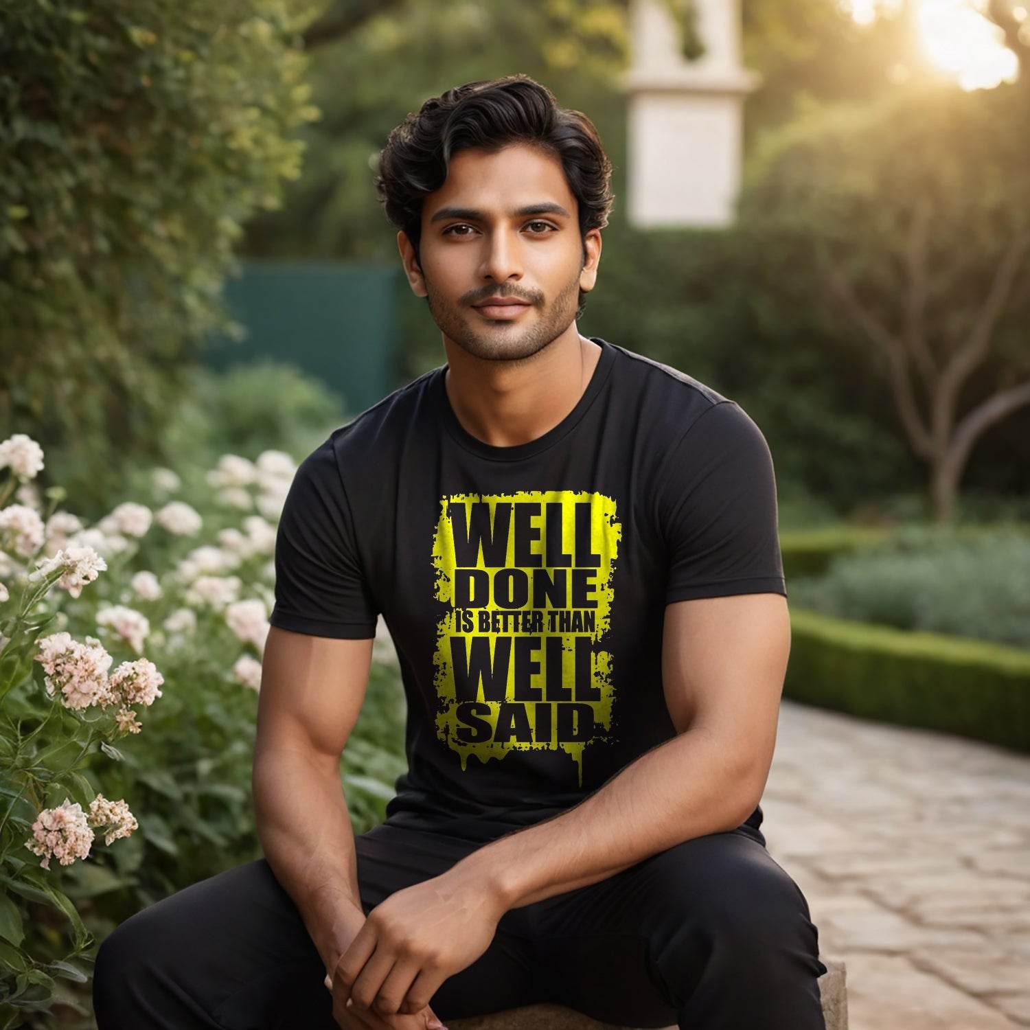 WELL DONE IS BETTER THAN WELL SAID - Unisex Round Neck Regular Fit 100% Combed Cotton Half Sleeve T-Shirt - Mojilo Mart