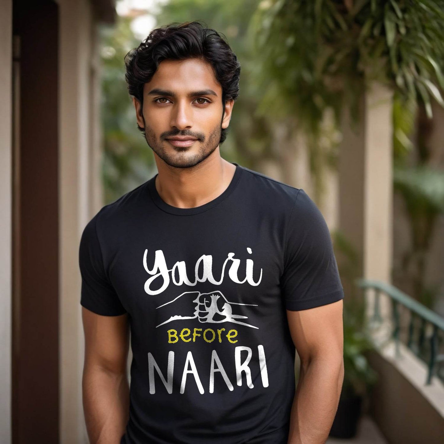 YAARI BEFORE NAARI - Unisex Round Neck Regular Fit 100% Combed Cotton Half Sleeve T-Shirt - Mojilo Mart