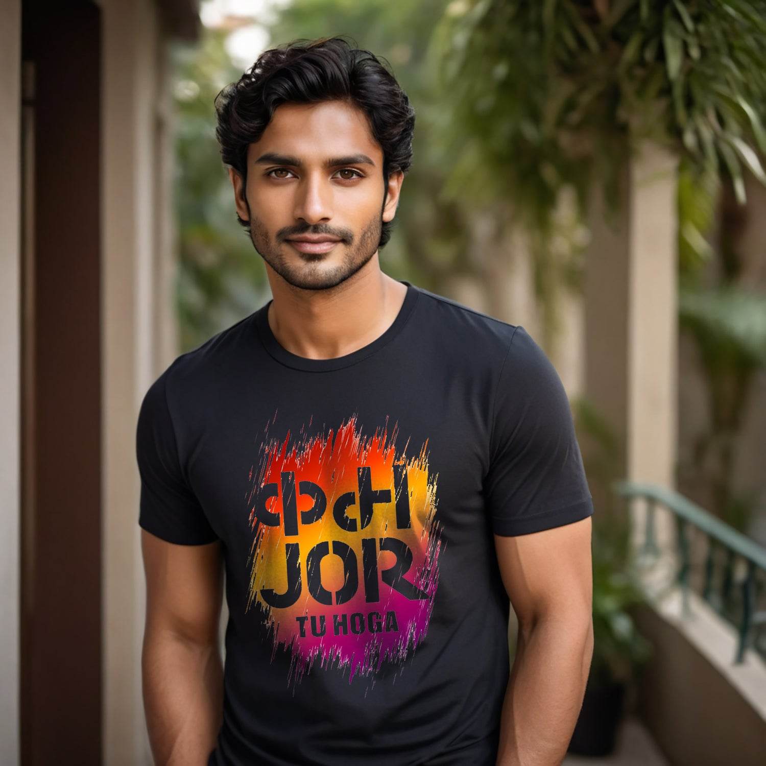 KAM JOR TU HOGA - Unisex Round Neck Regular Fit 100% Combed Cotton Half Sleeve T-Shirt - Mojilo Mart