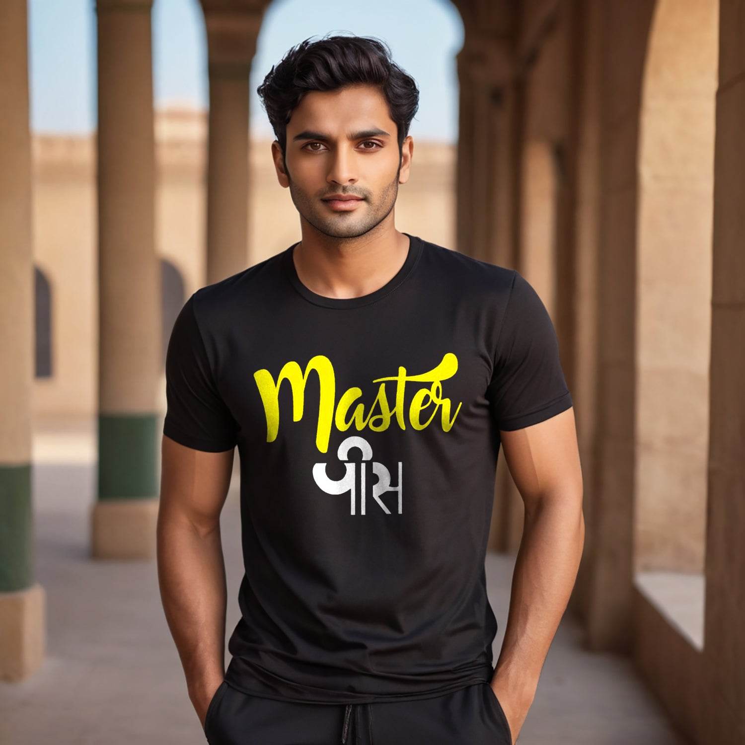 MASTER PIECE - Unisex Round Neck Regular Fit 100% Combed Cotton Half Sleeve T-Shirt - Mojilo Mart