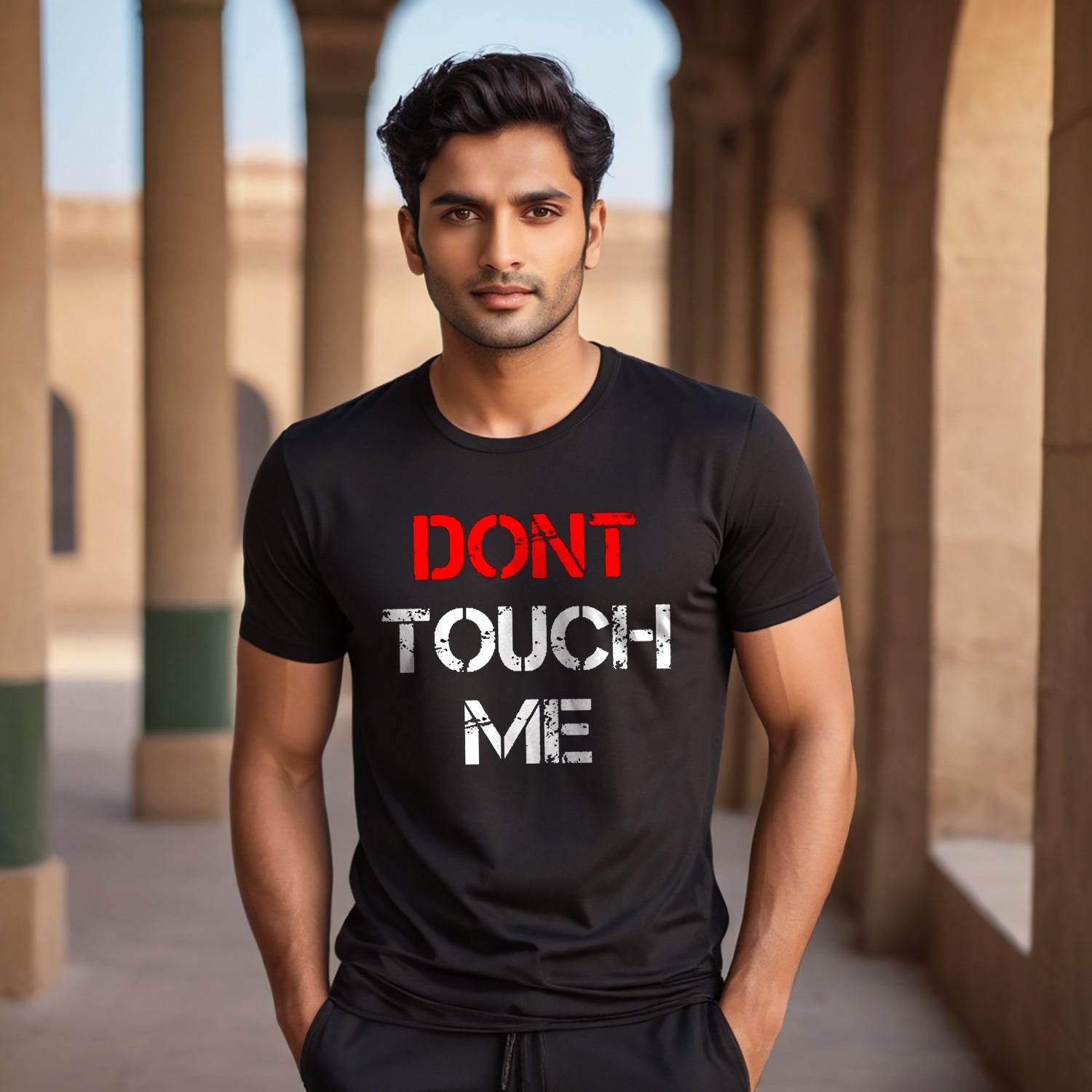 DONT TOUCH ME - Unisex Round Neck Regular Fit 100% Combed Cotton Half Sleeve T-Shirt - Mojilo Mart