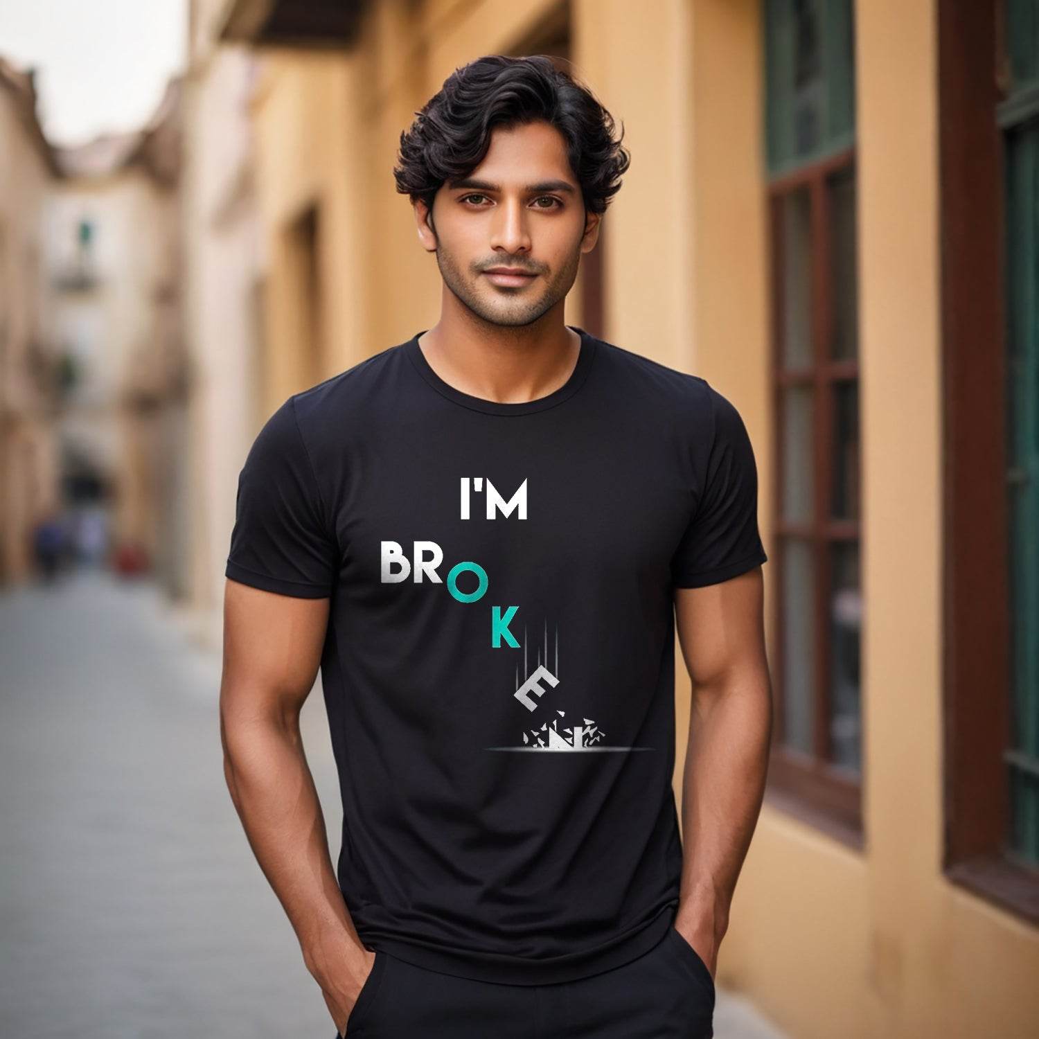 I'm Broken - Unisex Round Neck Regular Fit 100% Combed Cotton Half Sleeve T-Shirt - Mojilo Mart