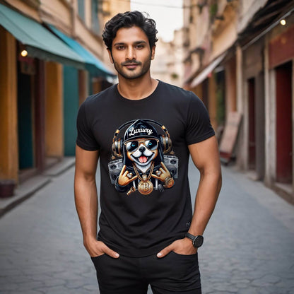 Hip Hop Dog Desing - Unisex Round Neck Regular Fit 100% Combed Cotton Half Sleeve T-Shirt - Mojilo Mart