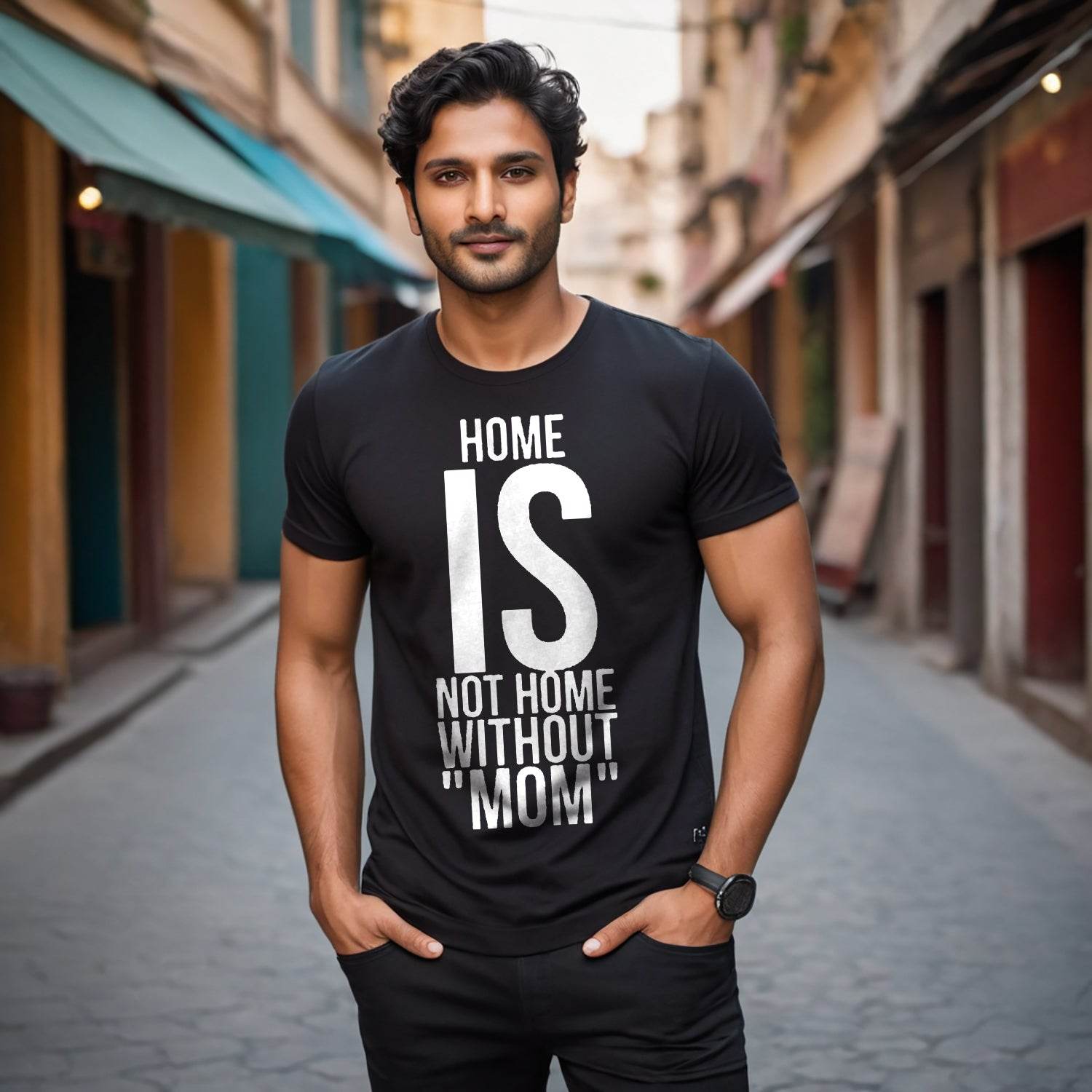HOME IS NOT HOME WITHOUT ??? - Unisex Round Neck Regular Fit 100% Combed Cotton Half Sleeve T-Shirt - Mojilo Mart