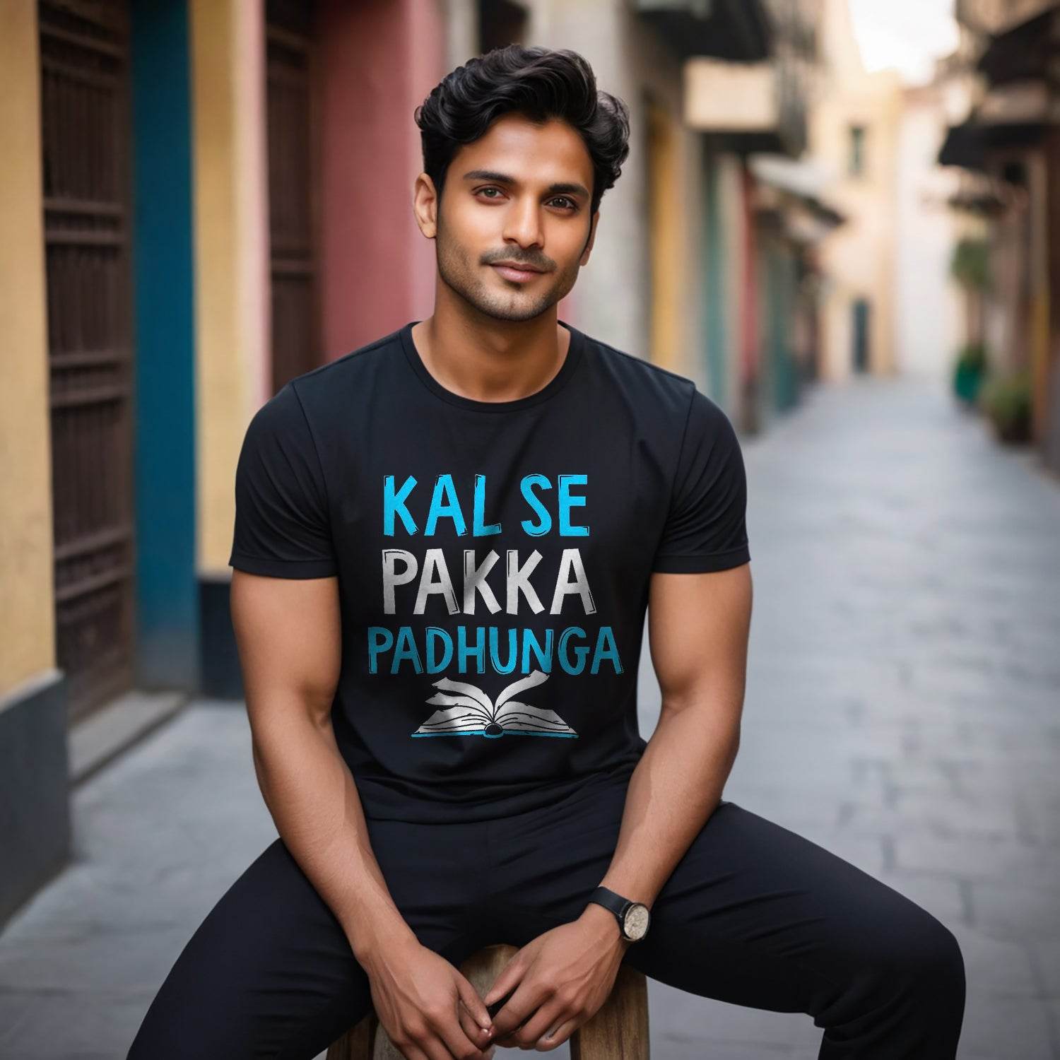 KAL SE PAKKA PADHUNGA - Unisex Round Neck Regular Fit 100% Combed Cotton Half Sleeve T-Shirt - Mojilo Mart
