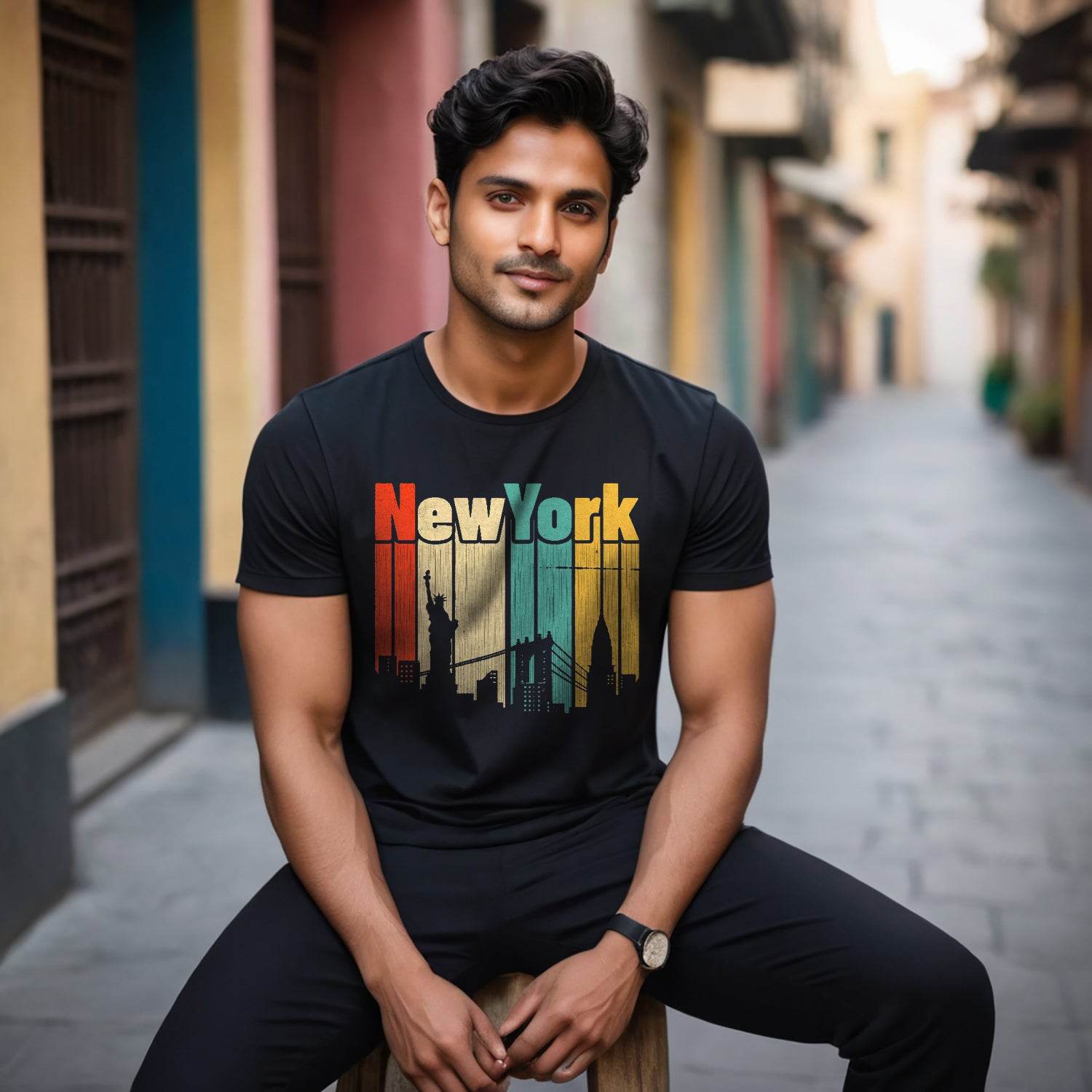 New York - Unisex Round Neck Regular Fit 100% Combed Cotton Half Sleeve T-Shirt - Mojilo Mart