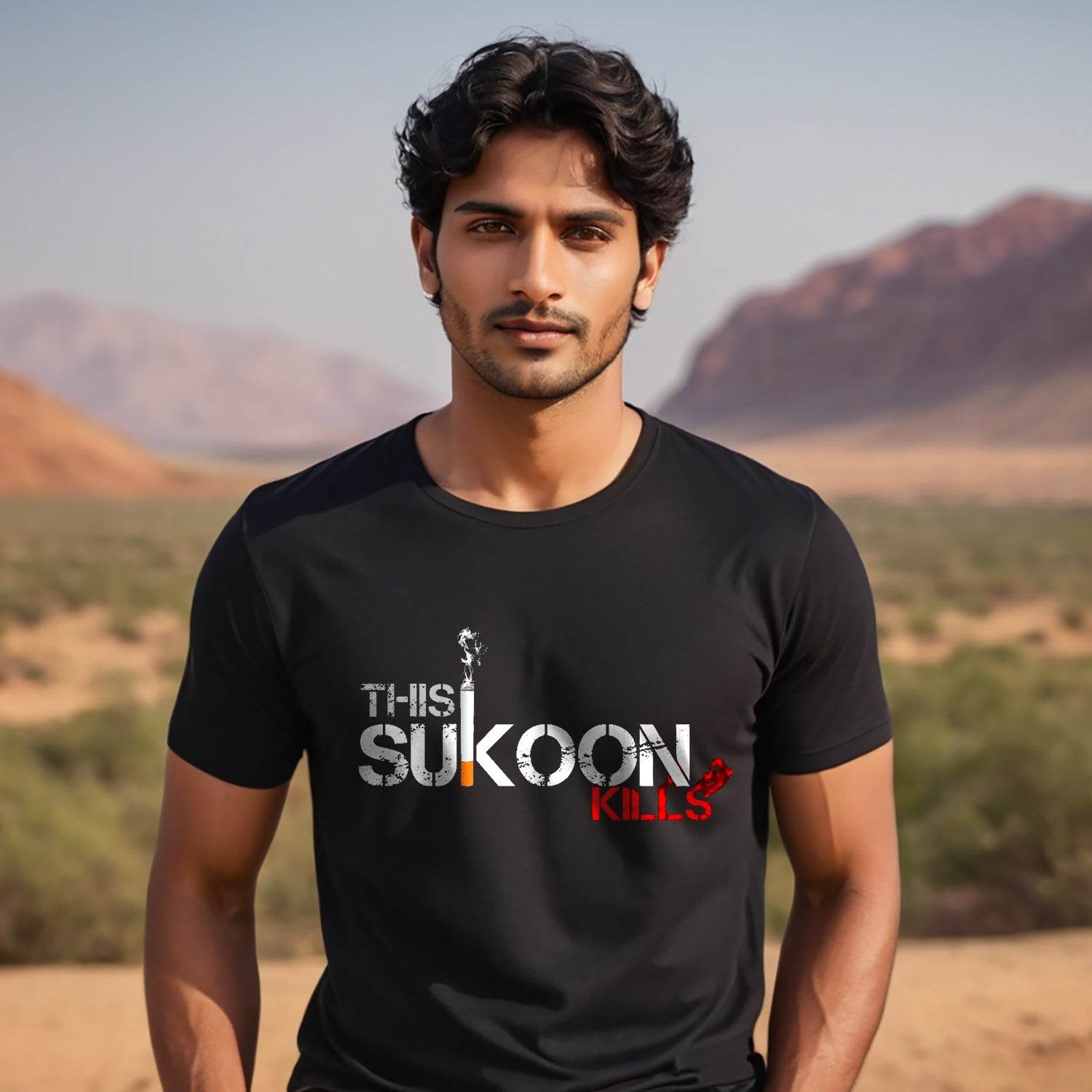 THIS SUKOON KILLS - Unisex Round Neck Regular Fit 100% Combed Cotton Half Sleeve T-Shirt - Mojilo Mart