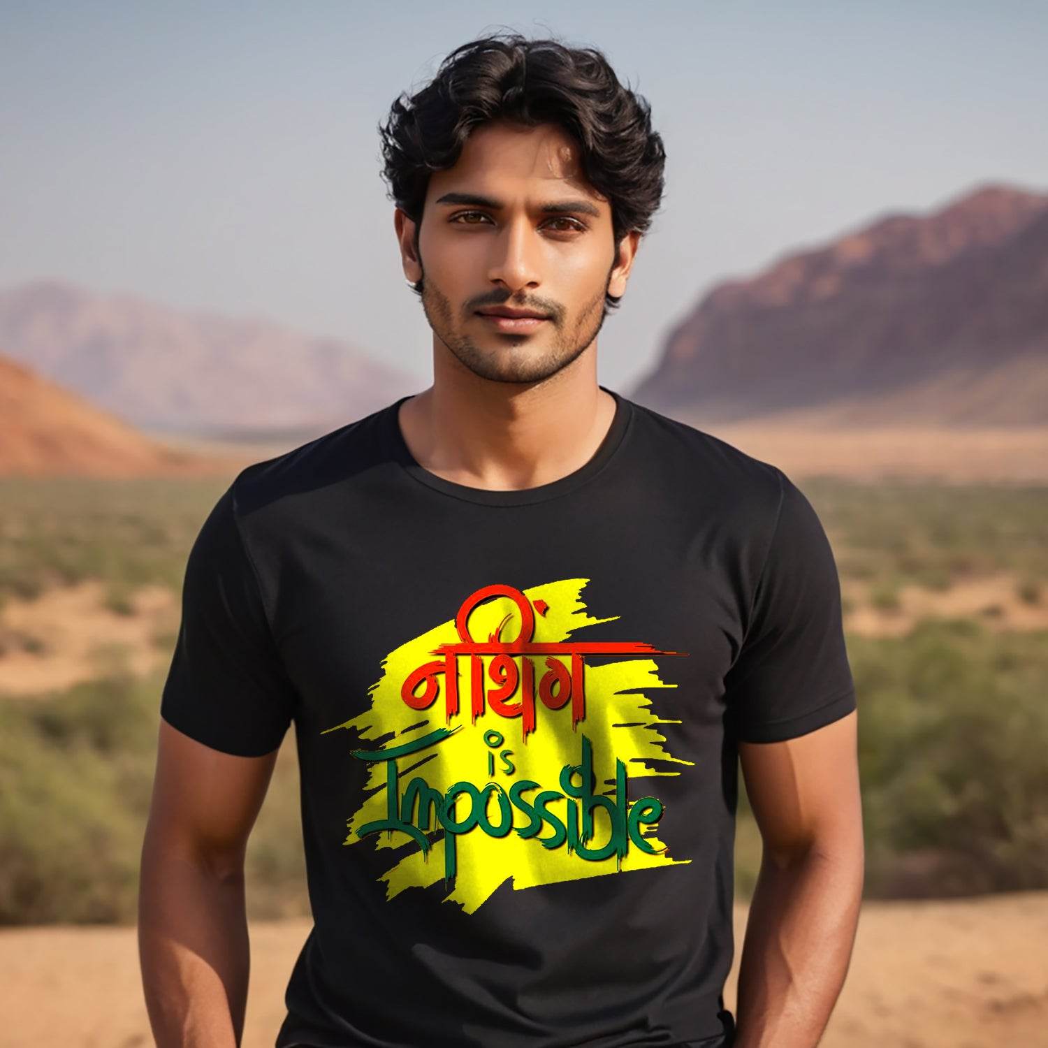 Nothing is Impossible - Unisex Round Neck Regular Fit 100% Combed Cotton Half Sleeve T-Shirt - Mojilo Mart