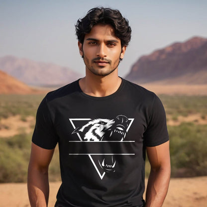 WOLF - Unisex Round Neck Regular Fit 100% Combed Cotton Half Sleeve T-Shirt - Mojilo Mart