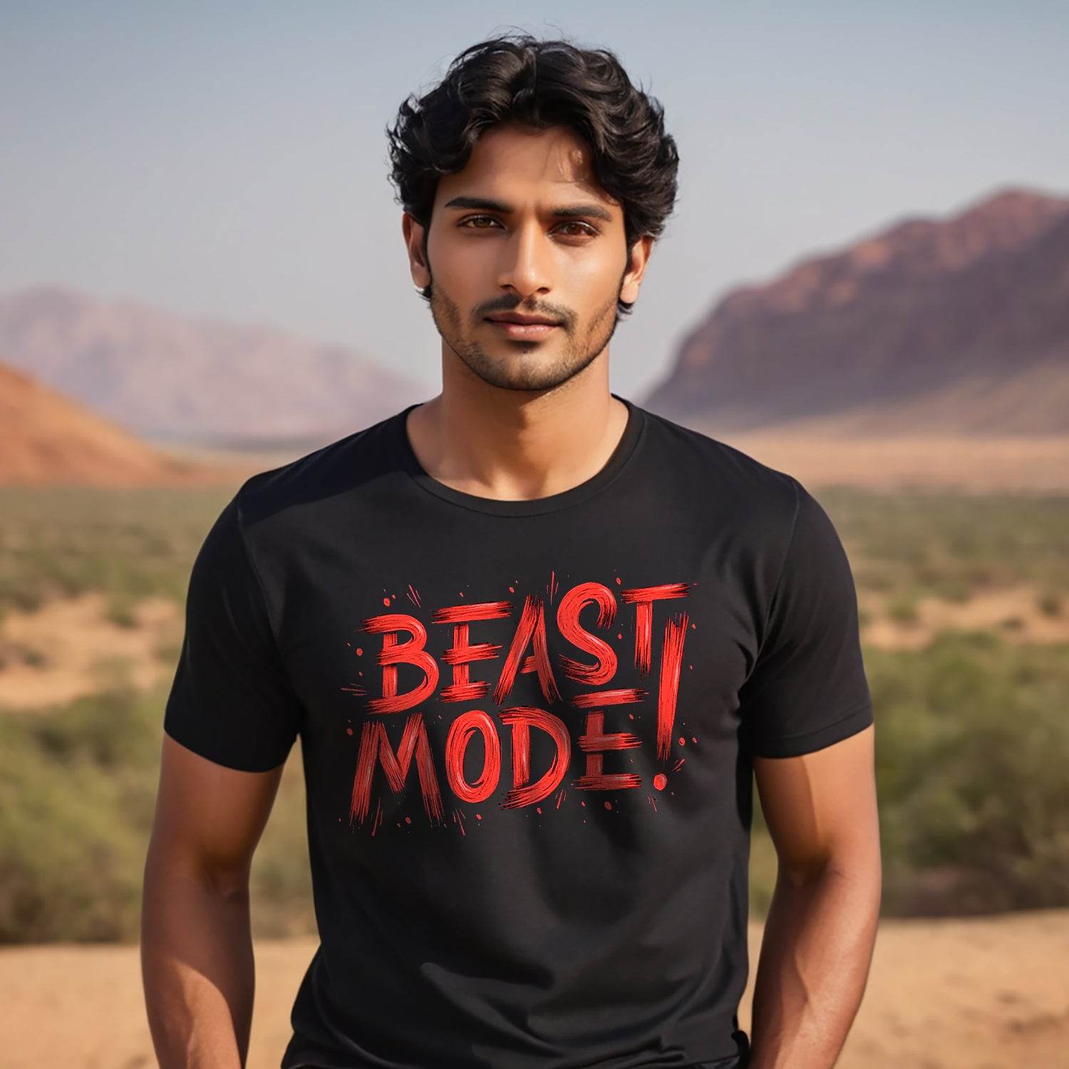 Beast Mode - Unisex Round Neck Regular Fit 100% Combed Cotton Half Sleeve T-Shirt - Mojilo Mart