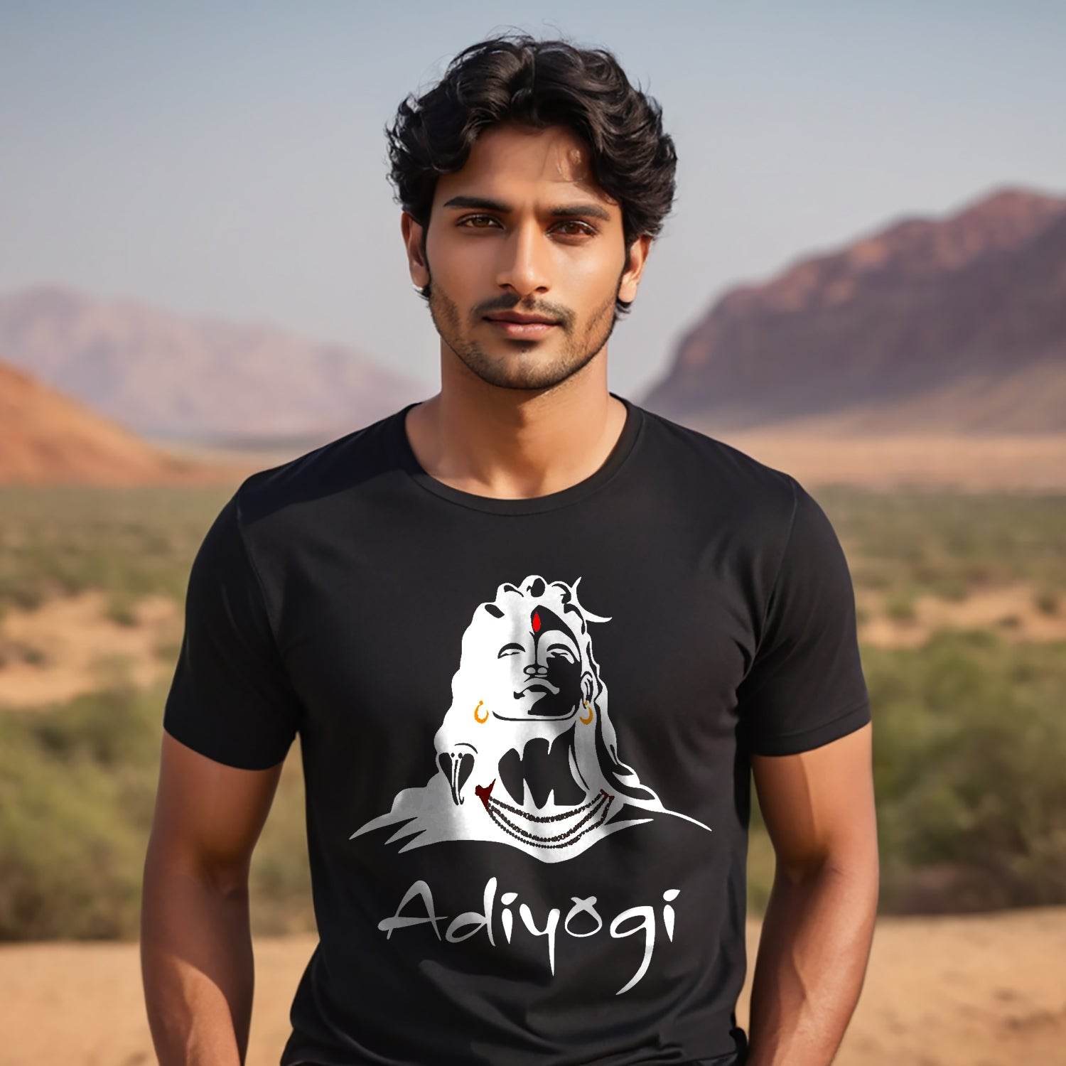 Adiyogi Shiva Mahadev - Unisex Round Neck Regular Fit 100% Combed Cotton Half Sleeve T-Shirt - Mojilo Mart