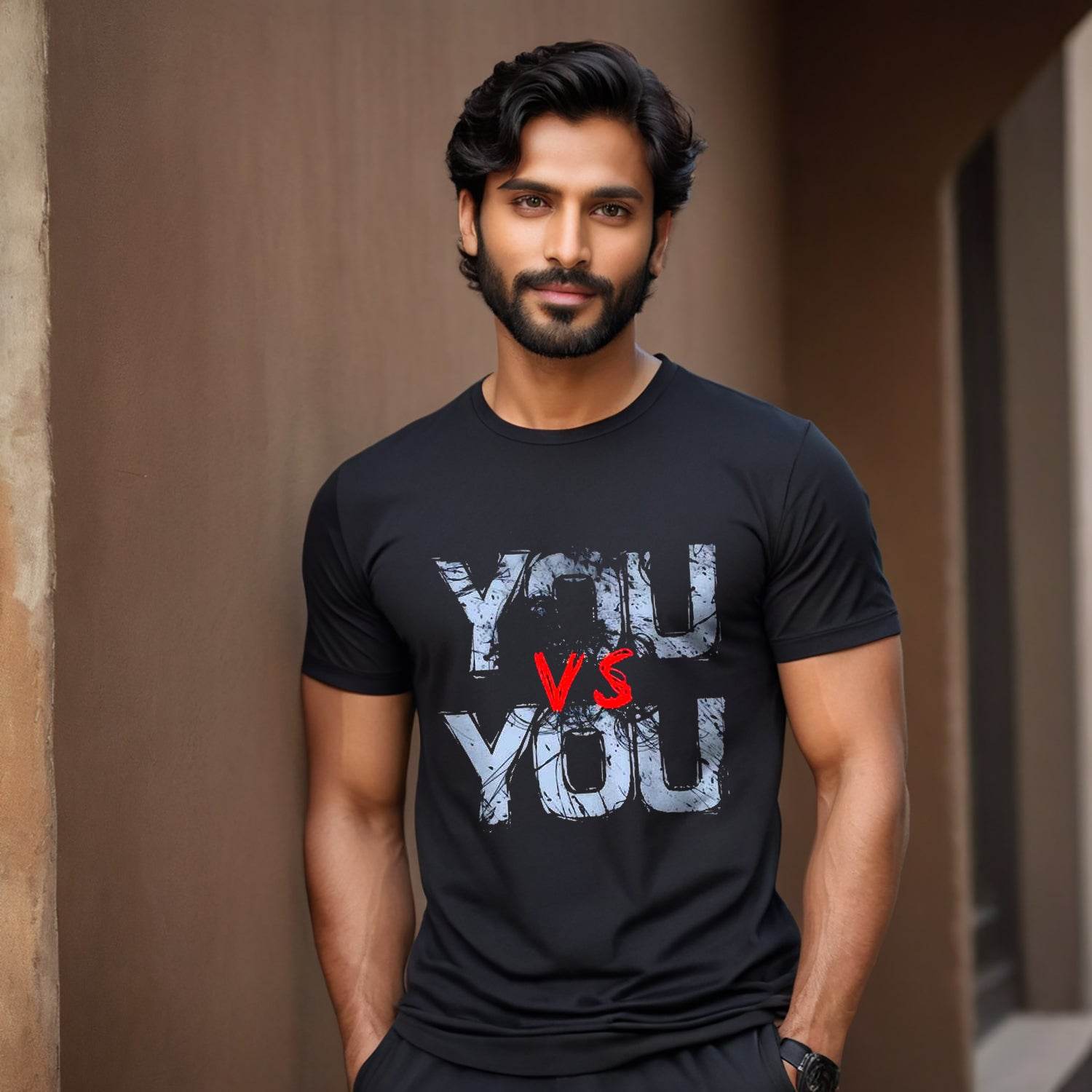 You Vs You - Unisex Round Neck Regular Fit 100% Combed Cotton Half Sleeve T-Shirt - Mojilo Mart