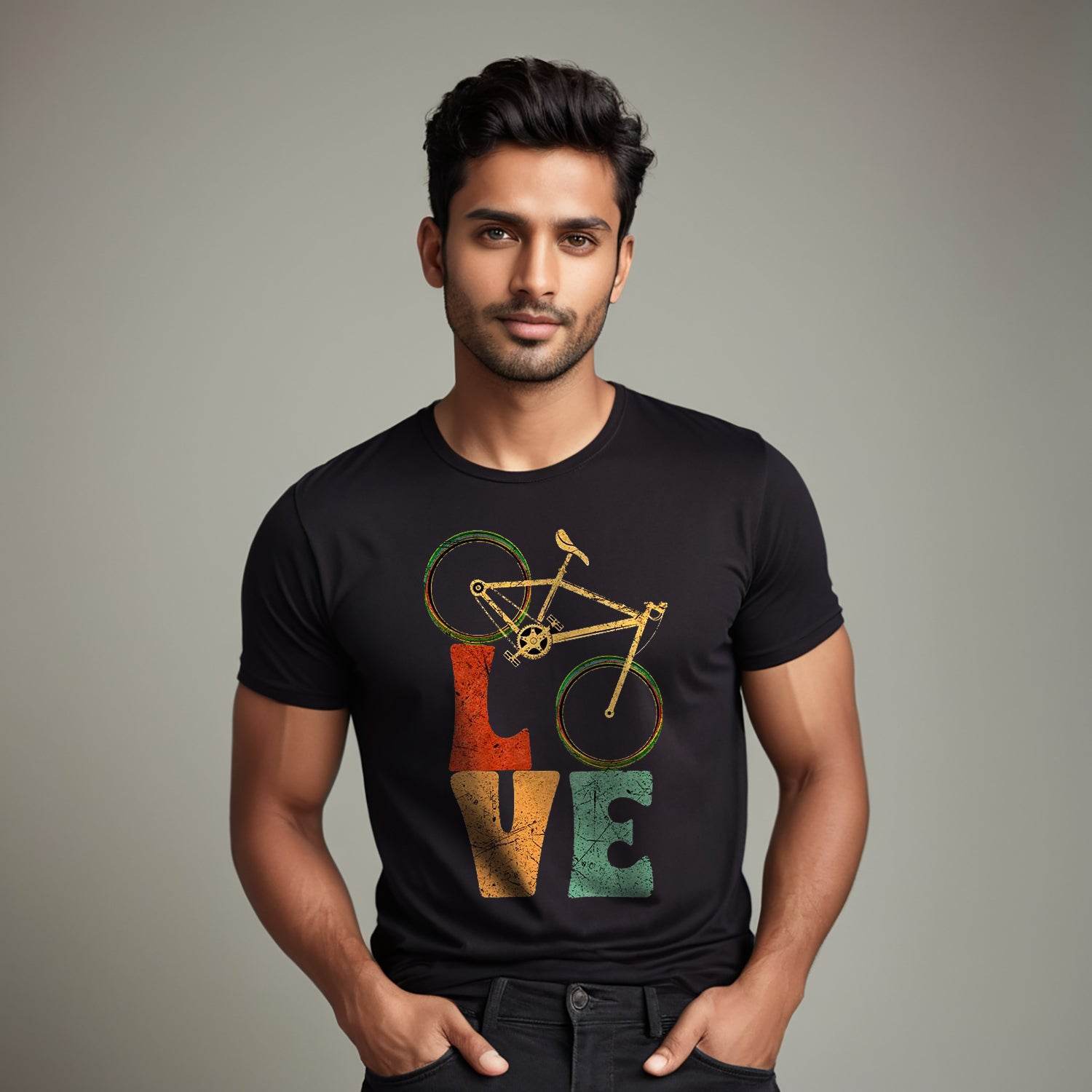 Vintage Bicycle Lover - Unisex Round Neck Regular Fit 100% Combed Cotton Half Sleeve T-Shirt - Mojilo Mart