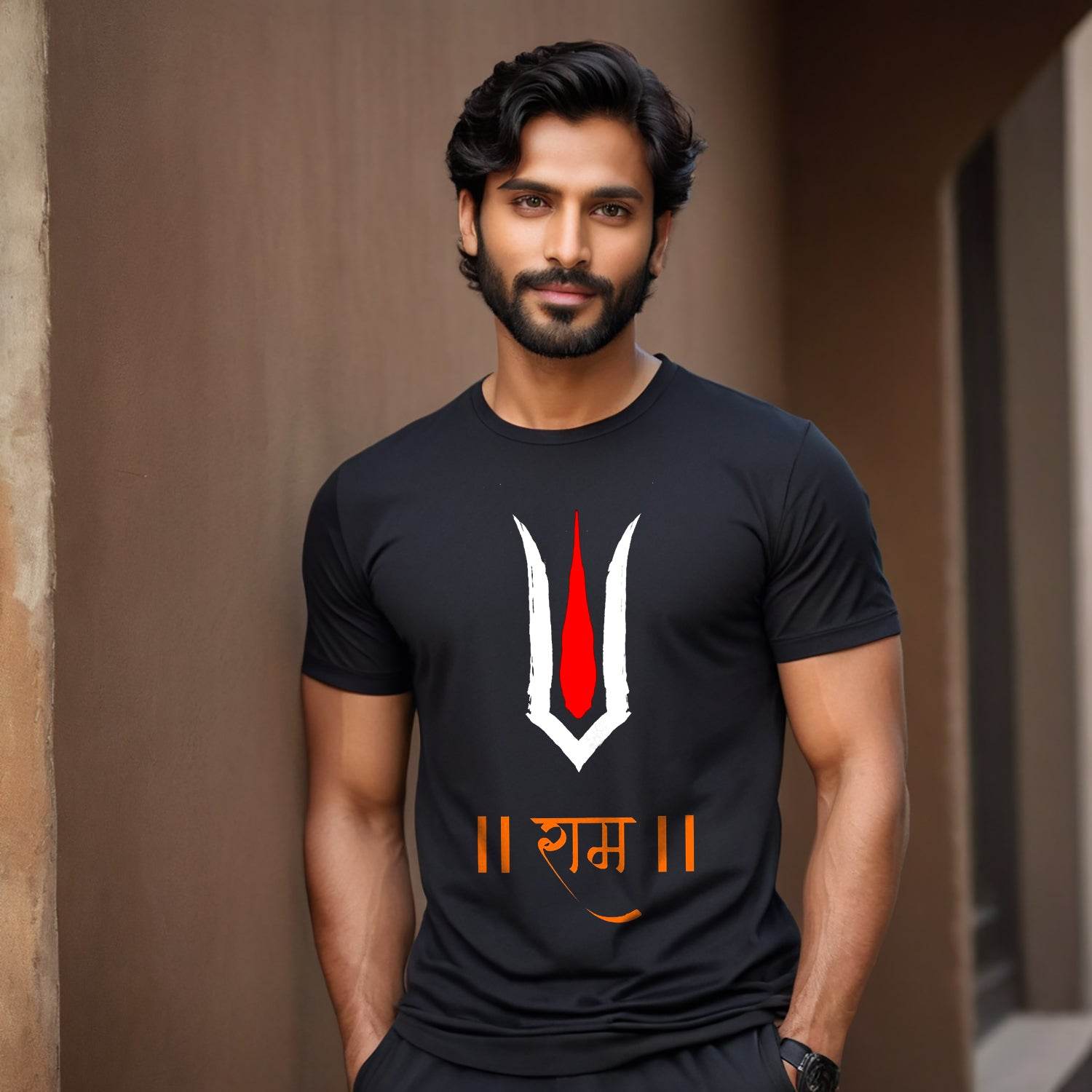 Shree Ram Tilak - Unisex Round Neck Regular Fit 100% Combed Cotton Half Sleeve T-Shirt - Mojilo Mart