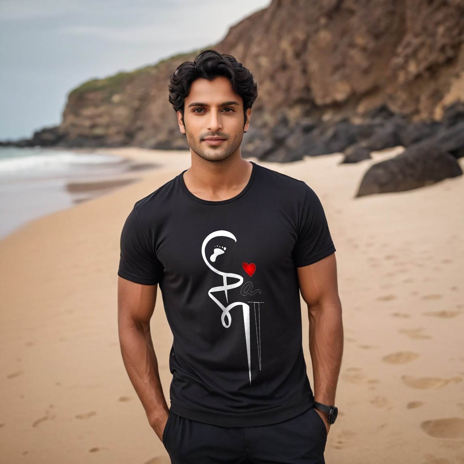 MAA PAA ART - Unisex Round Neck Regular Fit 100% Combed Cotton Half Sleeve T-Shirt - Mojilo Mart