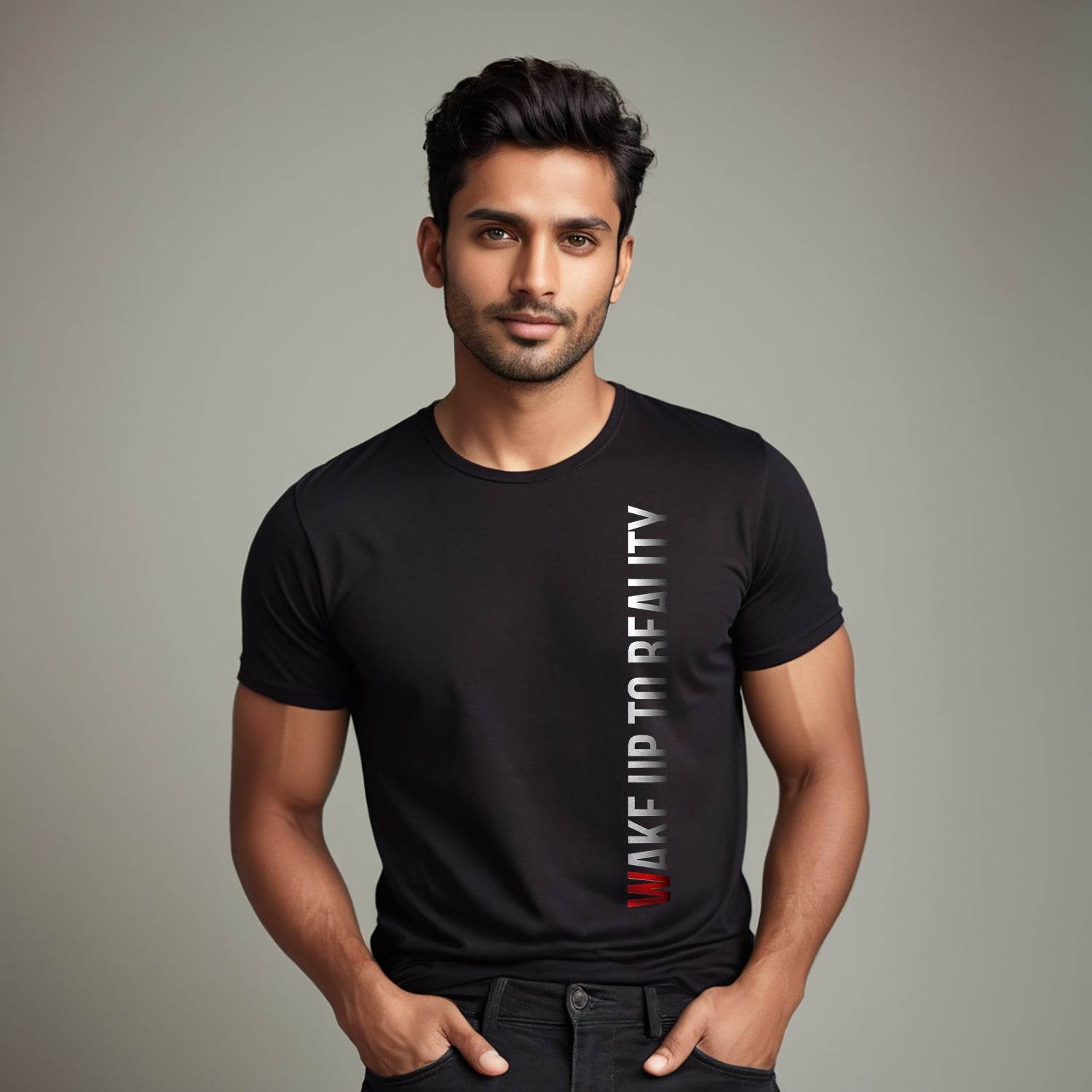 Wake Up To Reality - Unisex Round Neck Regular Fit 100% Combed Cotton Half Sleeve T-Shirt - Mojilo Mart